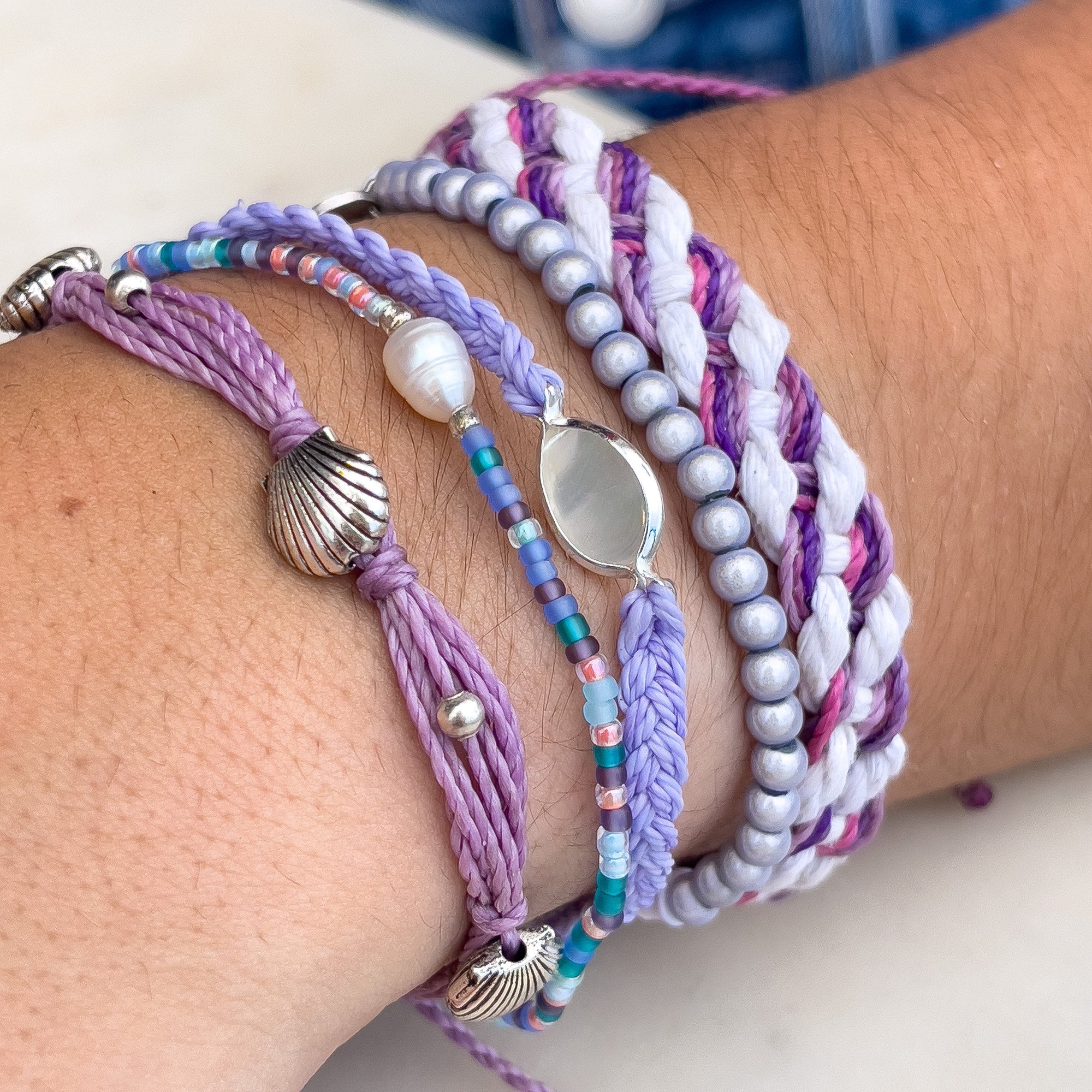Frosted Seed Bead and Fresh Water Pearl Bracelet