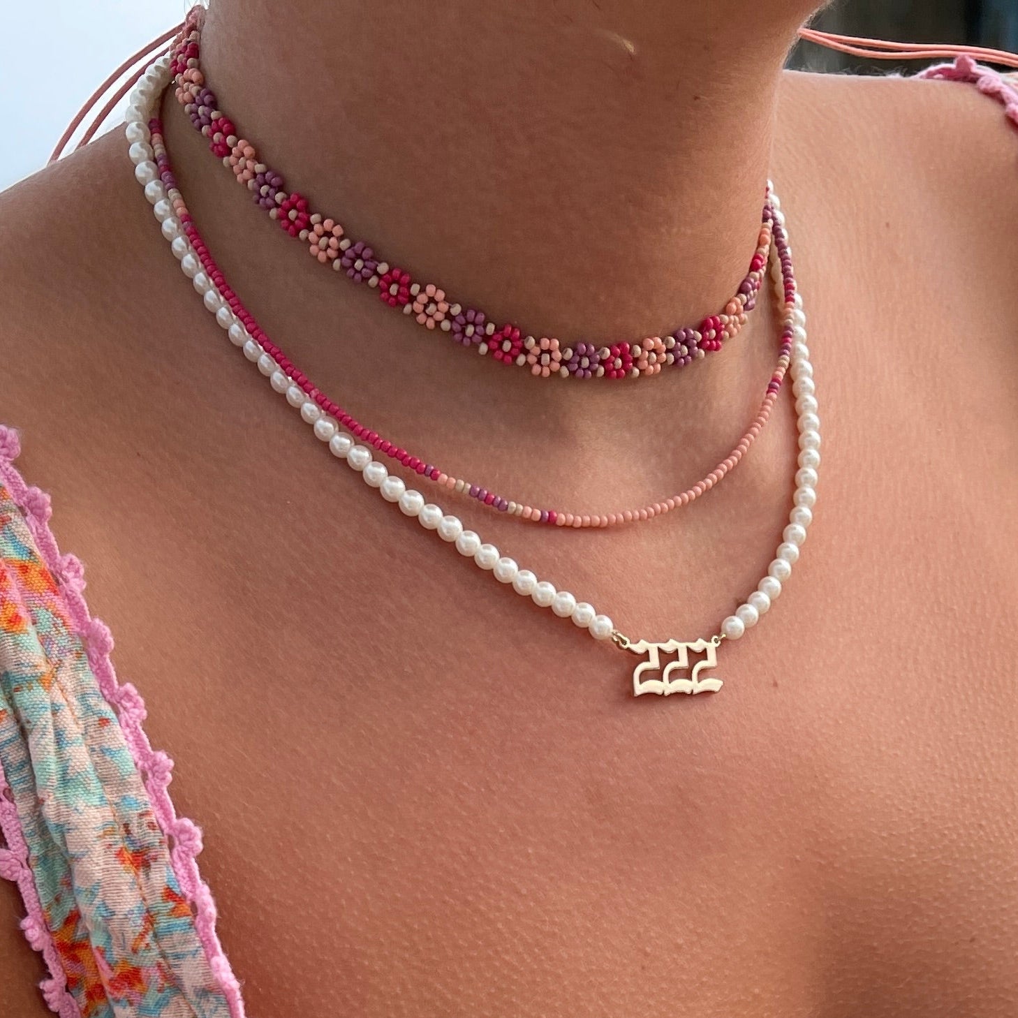 Boho Daisy Seedbead Necklace