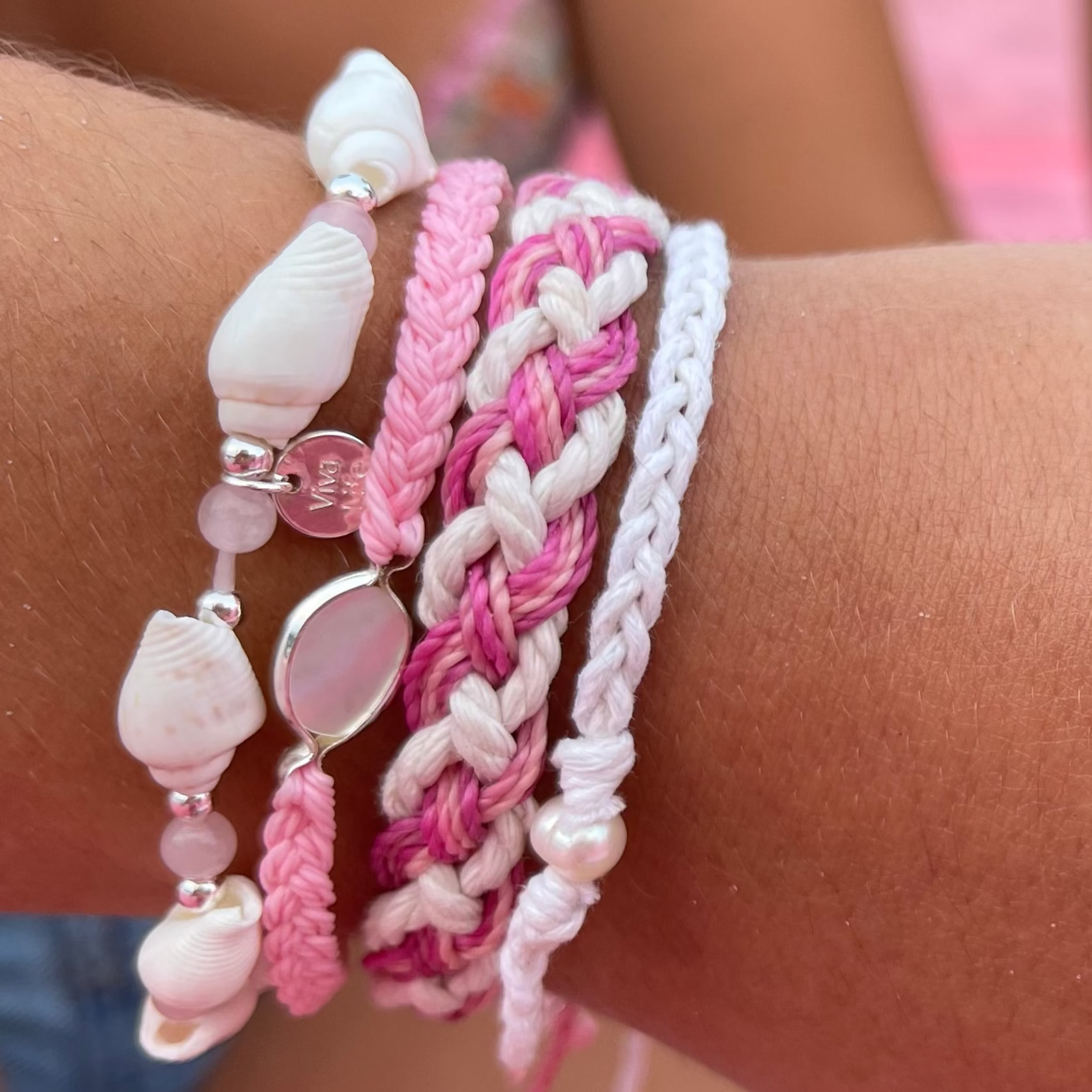 Bright Braided Wax Cord Bracelet