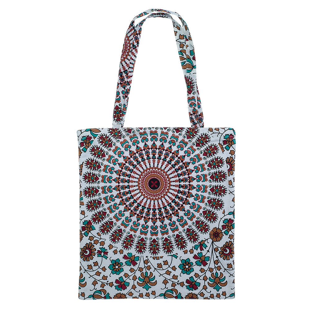Block Print Mandala Cotton Bag