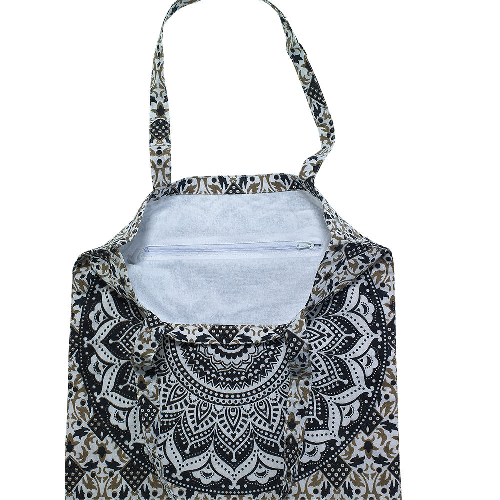 Block Print Mandala Cotton Bag