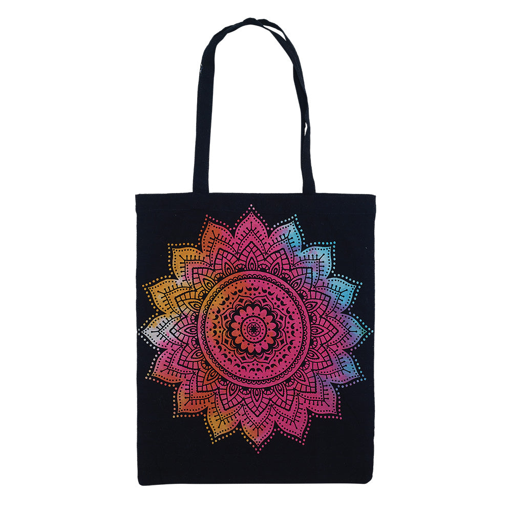 Multi Colored Mandala Black and White Bag