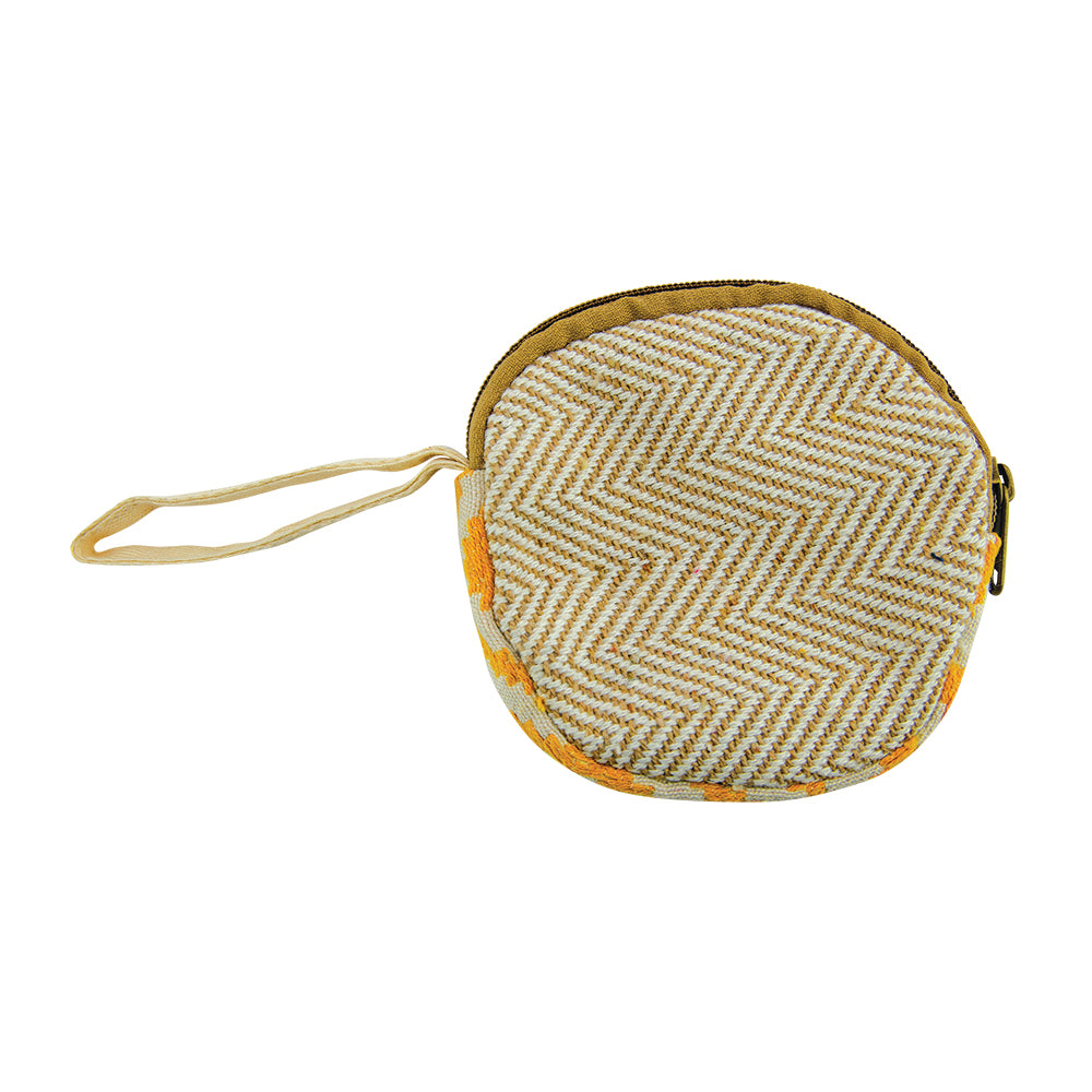Round Hemp Wristlet Bag / 5" x 5"
