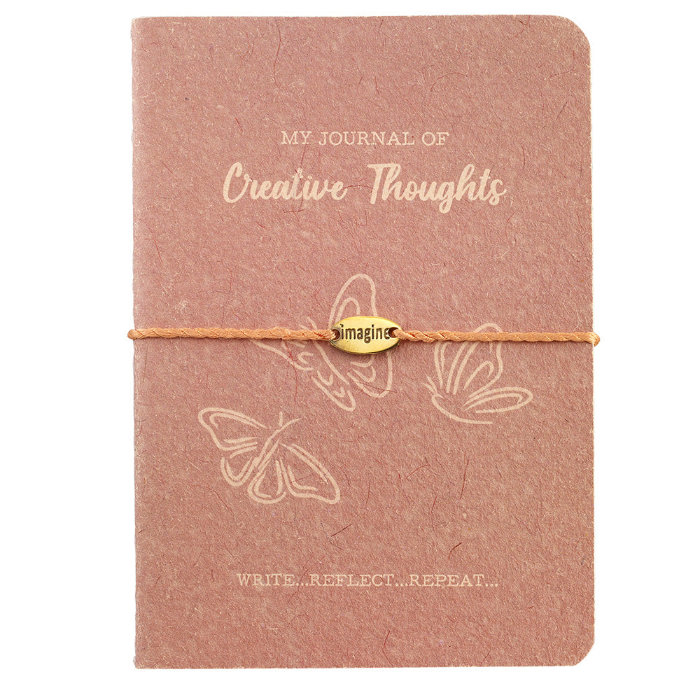 “My Journal” of Creative Thoughts with “Imagine” Cord Bracelet