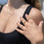 Adjustable Double Band Crystal Cross Ring