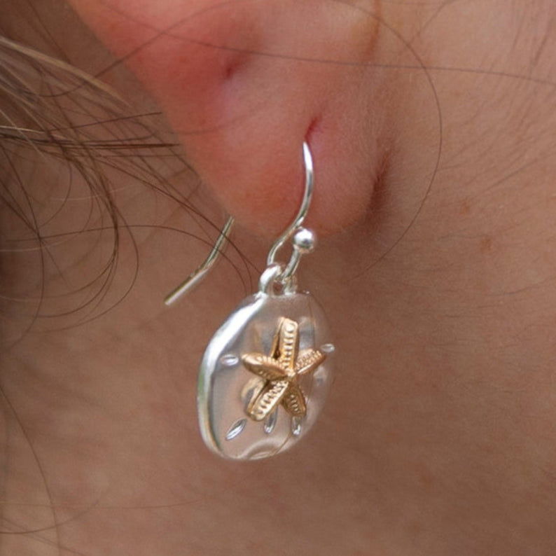 Two-Toned Sand Dollar Earrings