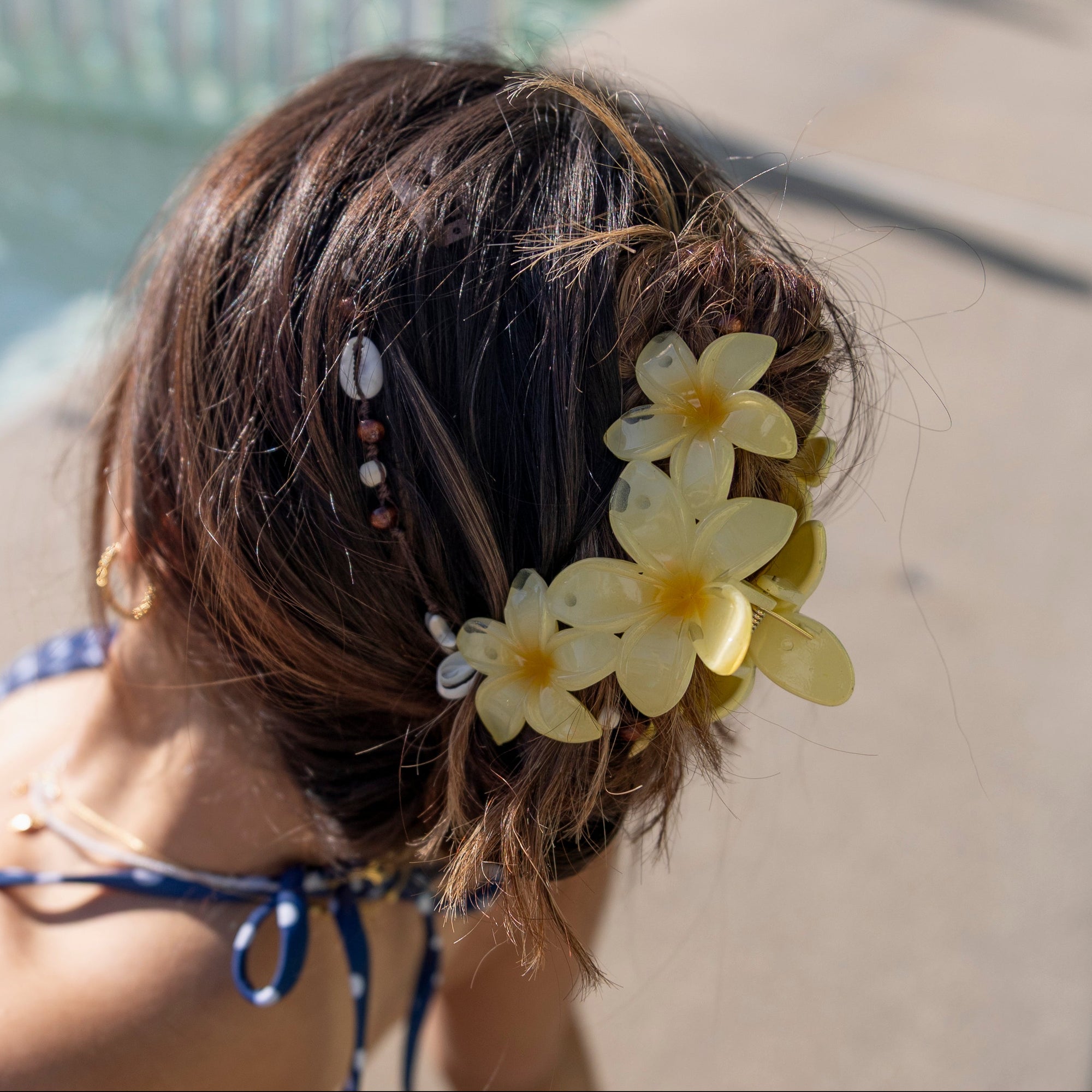 Triple Plumeria Hair Clips