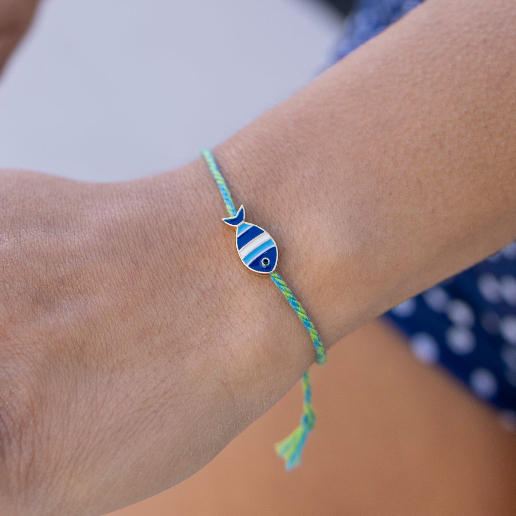 Enamel Striped Fish Bracelet