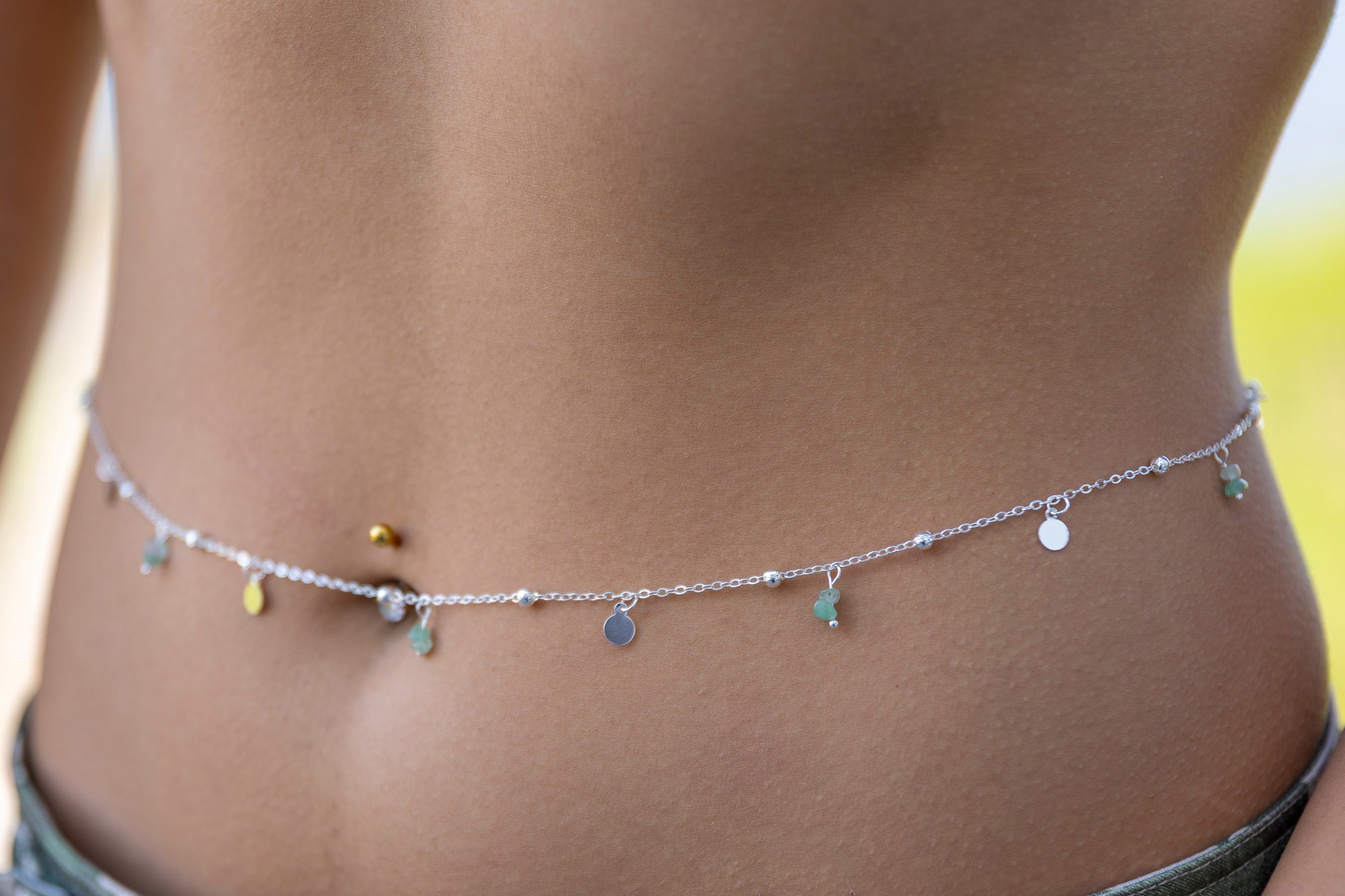Stone Metal Disc  27'' Belly Chain