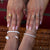 White Pearlized Seedbead Metal Anklet