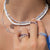 White Clam Shell Hibiscus Flower 15" Necklace
