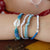 Blue Hues Handmade Wax Cord Reef Knot Bracelet