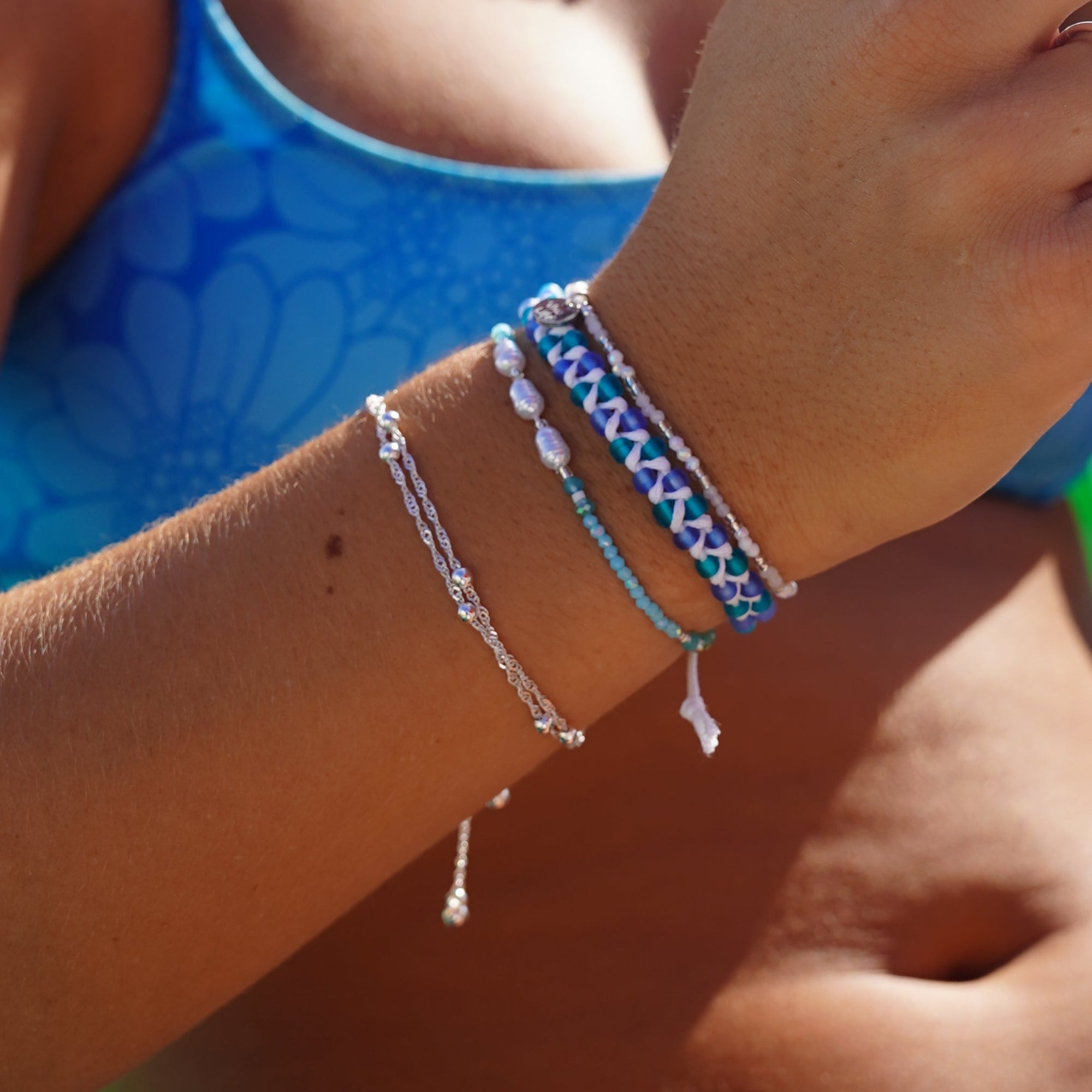 Adjustable Double Strand Metal Bead Bracelet