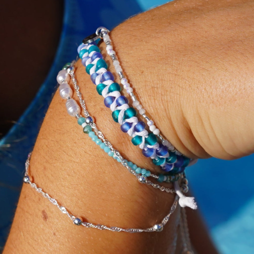 Double Frosted Bead Bracelet ~Mixed Colors