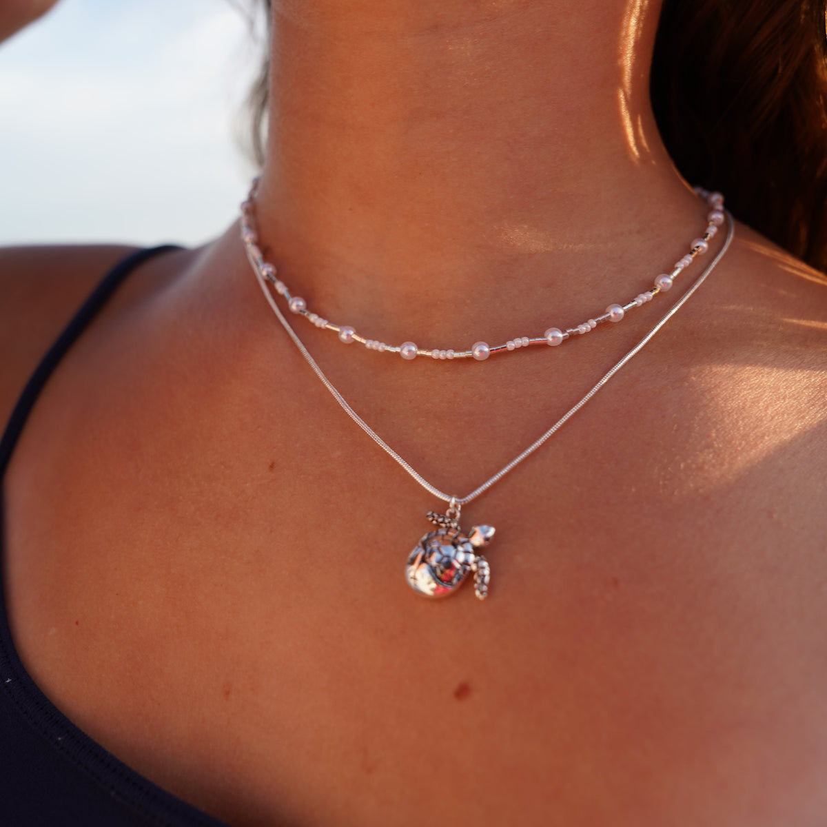 &quot;Give Back&quot; Hatching Sea Turtle 16&quot; Necklace