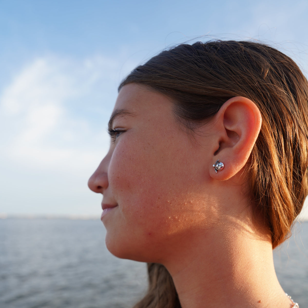 &quot;Give Back&quot; Hatching Sea Turtle Stud Earrings