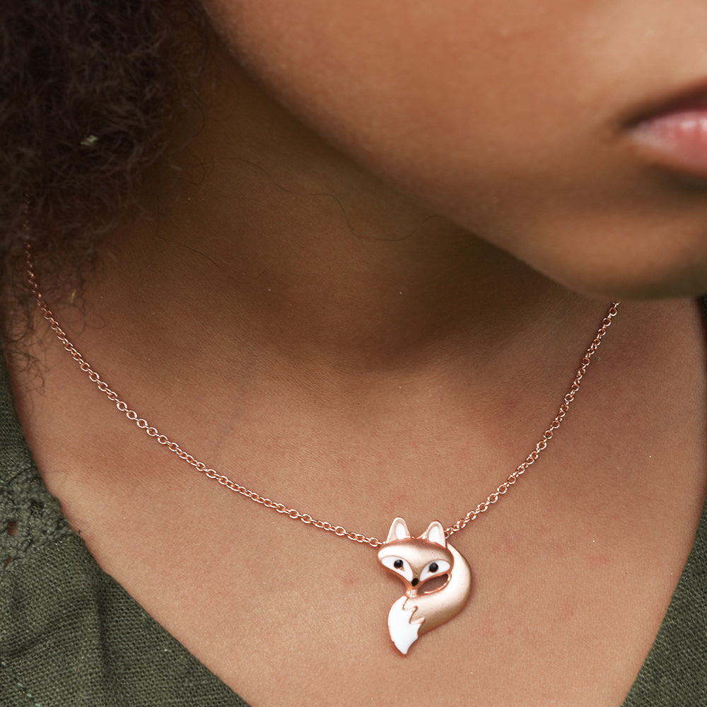 Fox Head and Tail 16" NEcklace