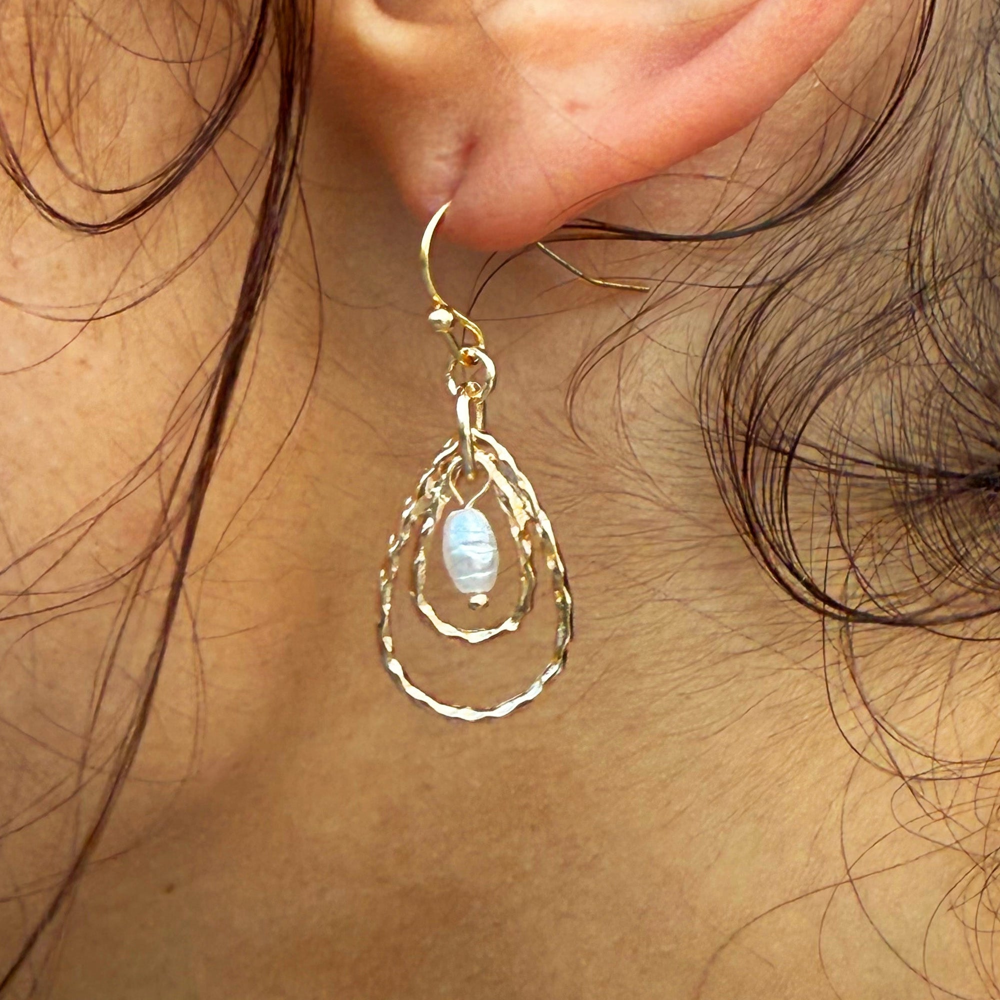 Double Teardrop Pearl Earrings