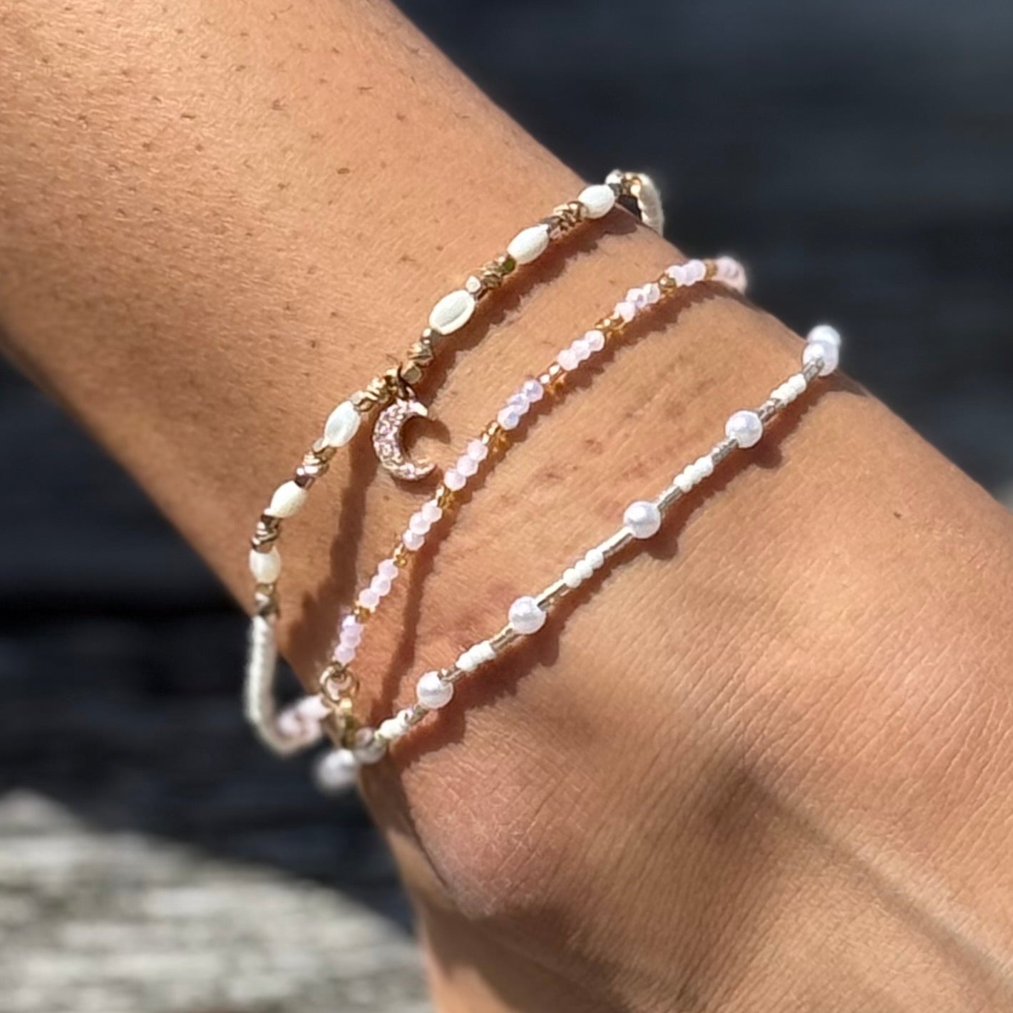 Colorful Metallic Seedbead Anklet