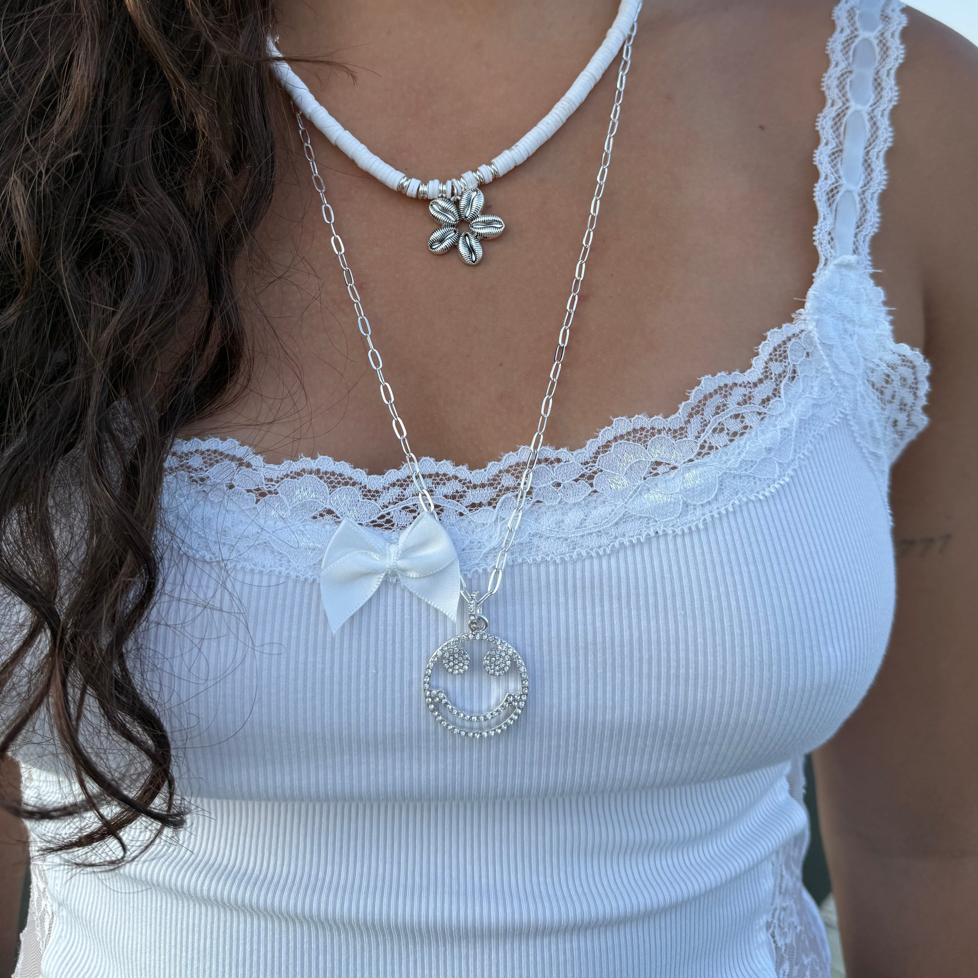 Crystal Happy Face 24" Necklace