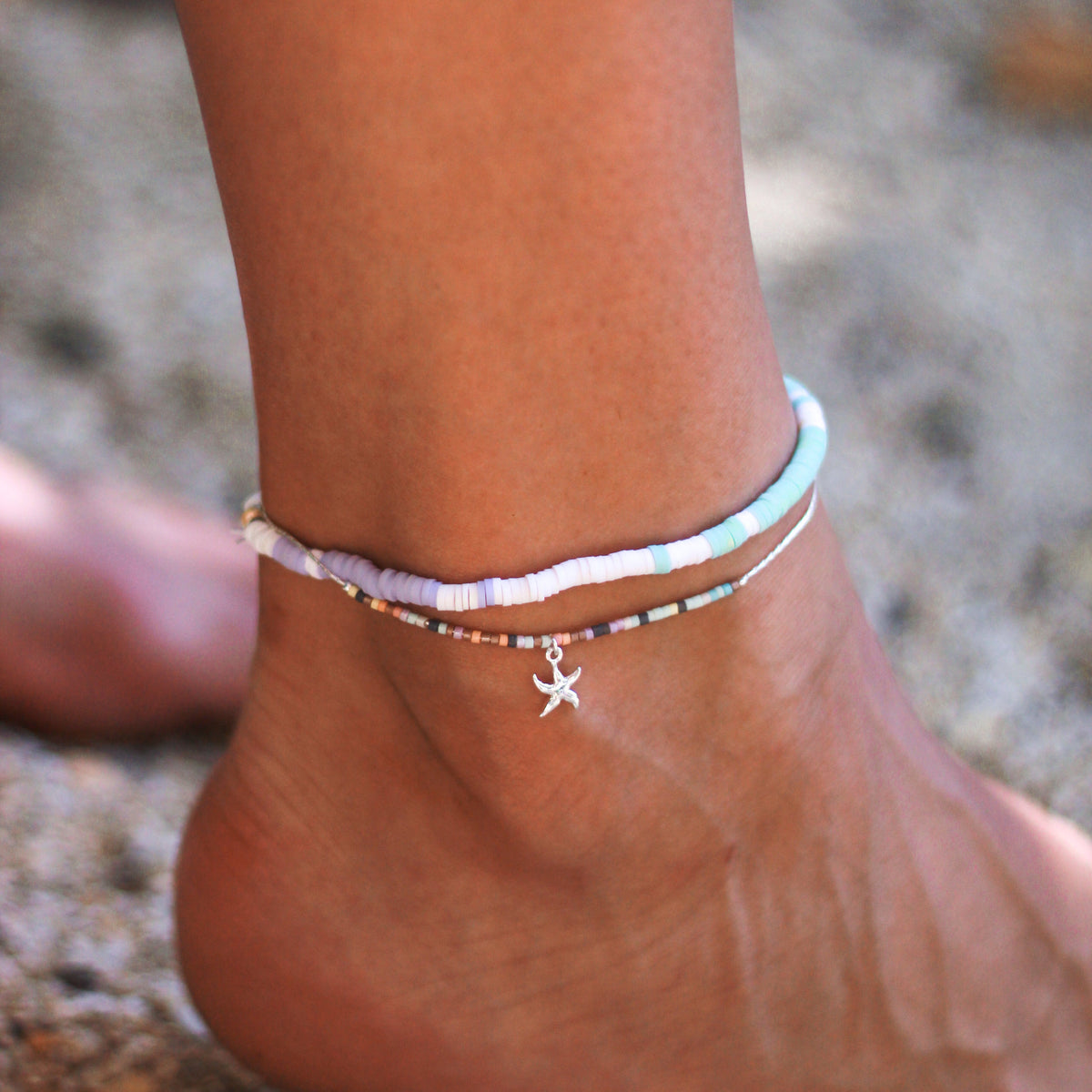 Tiny Pastel Seedbead Animal Charm Anklet
