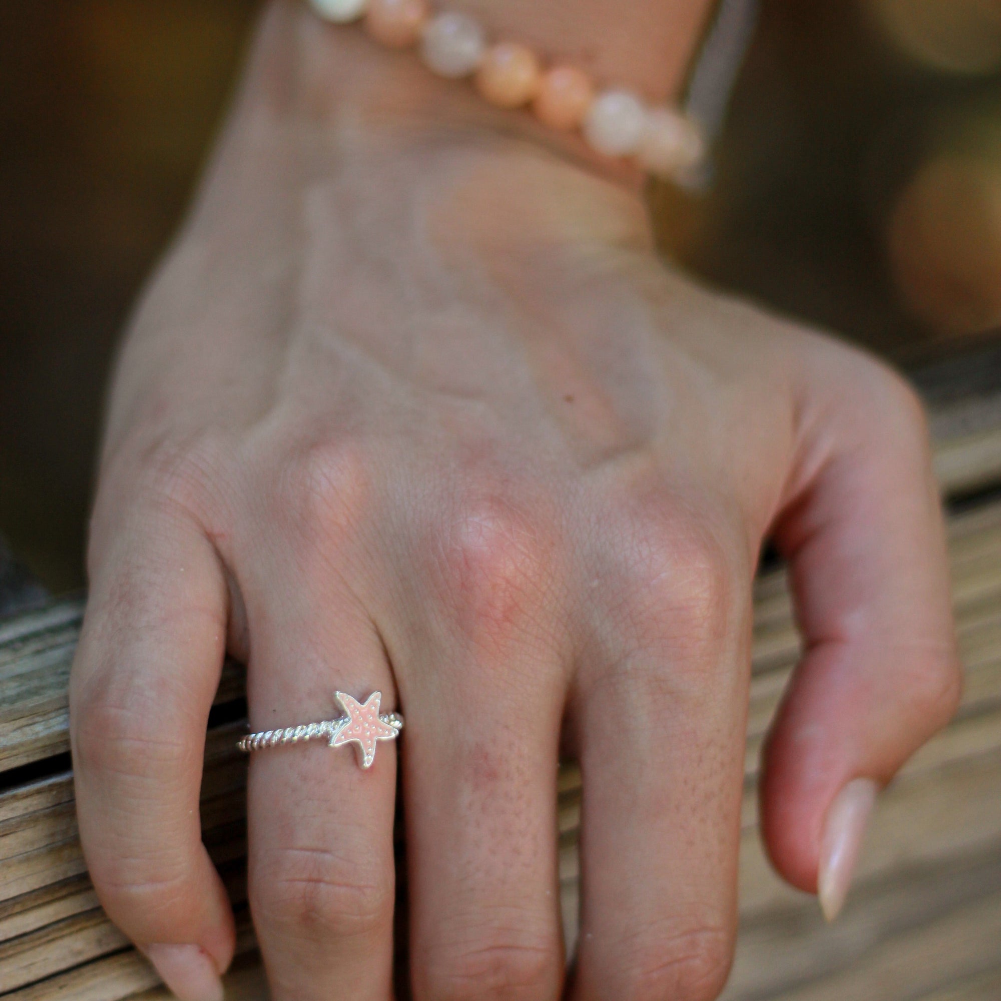 Starfish Enamel Ring