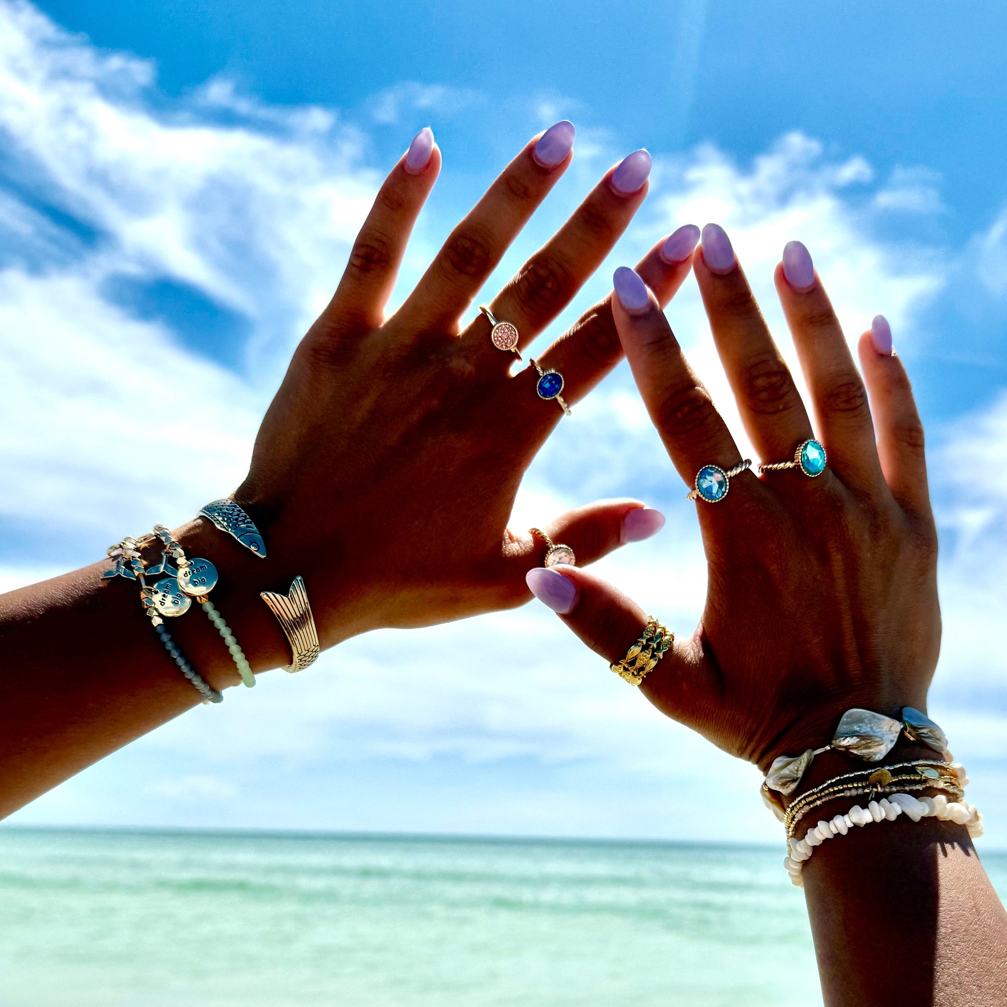 "My Charmed Life" Whale Tail Charm Crystal Bracelet