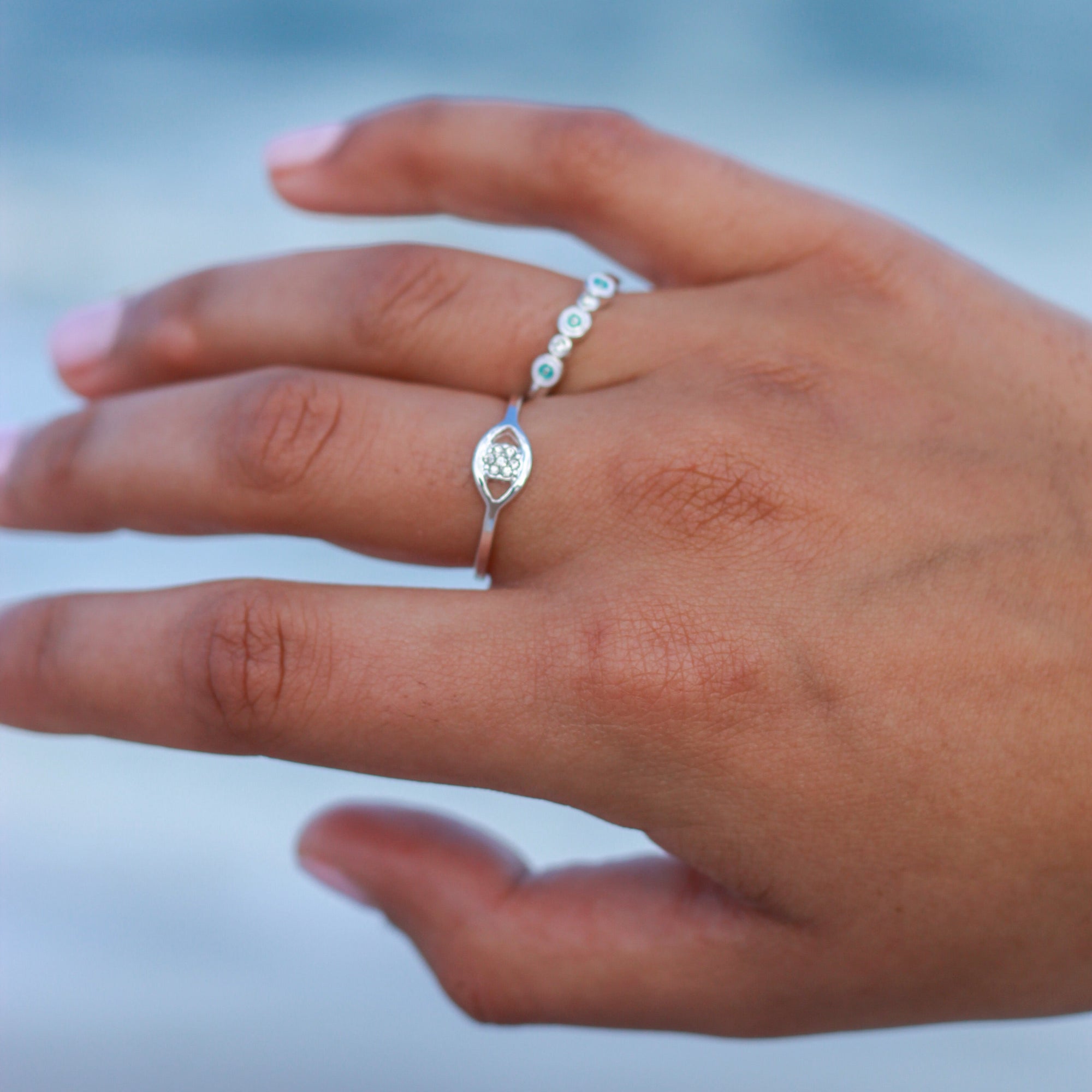 Crystal Evil Eye Ring