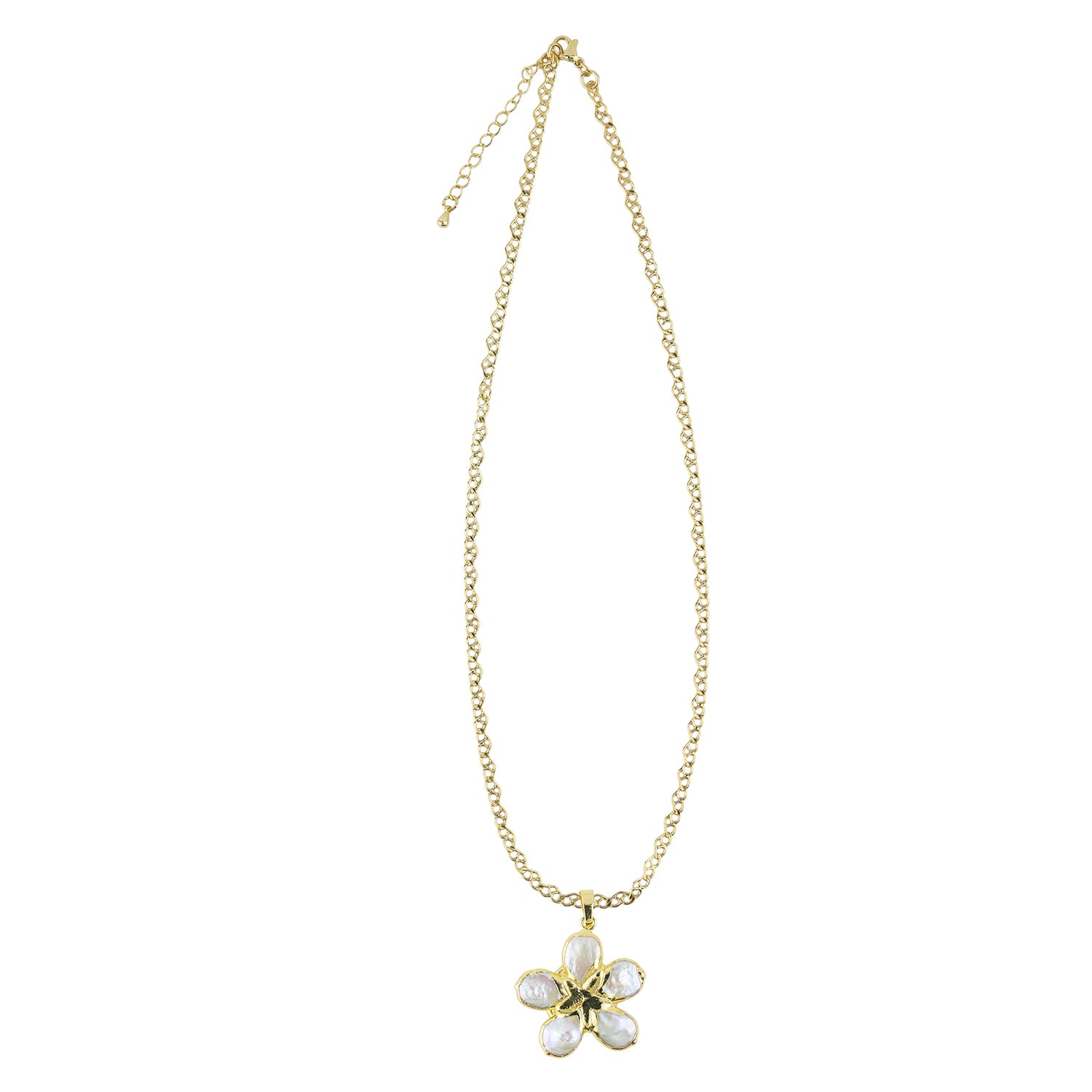 Daisy Freshwater Pearl Pendant 17" Necklace