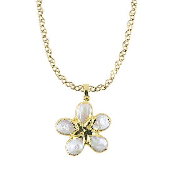 Daisy Freshwater Pearl Pendant 17" Necklace