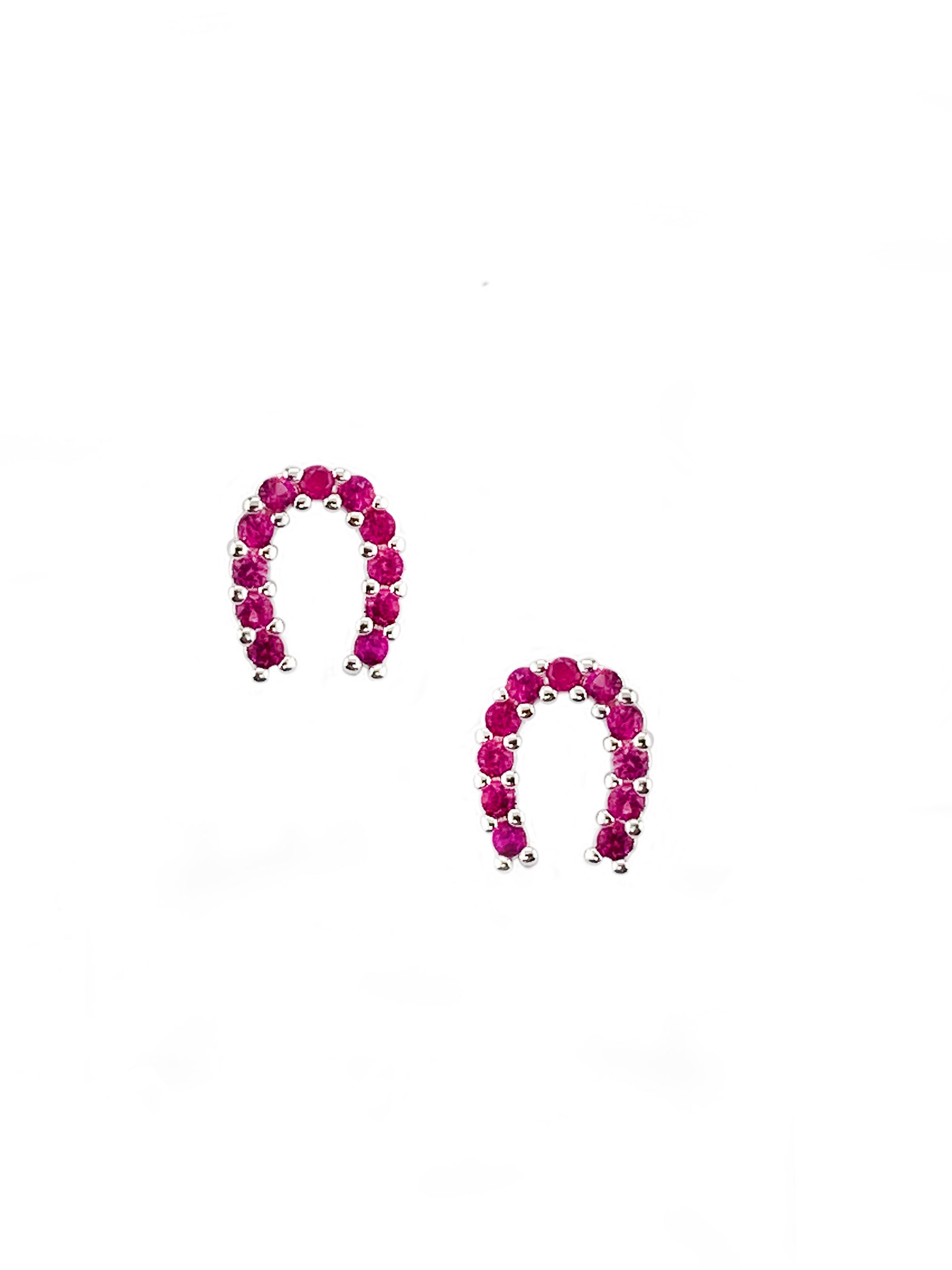 Crystal Horseshoe Stud Earrings