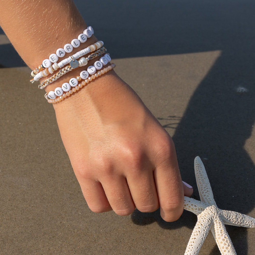 "Live Life In Color" Faceted Crystal Shiny Cord Bracelet Set