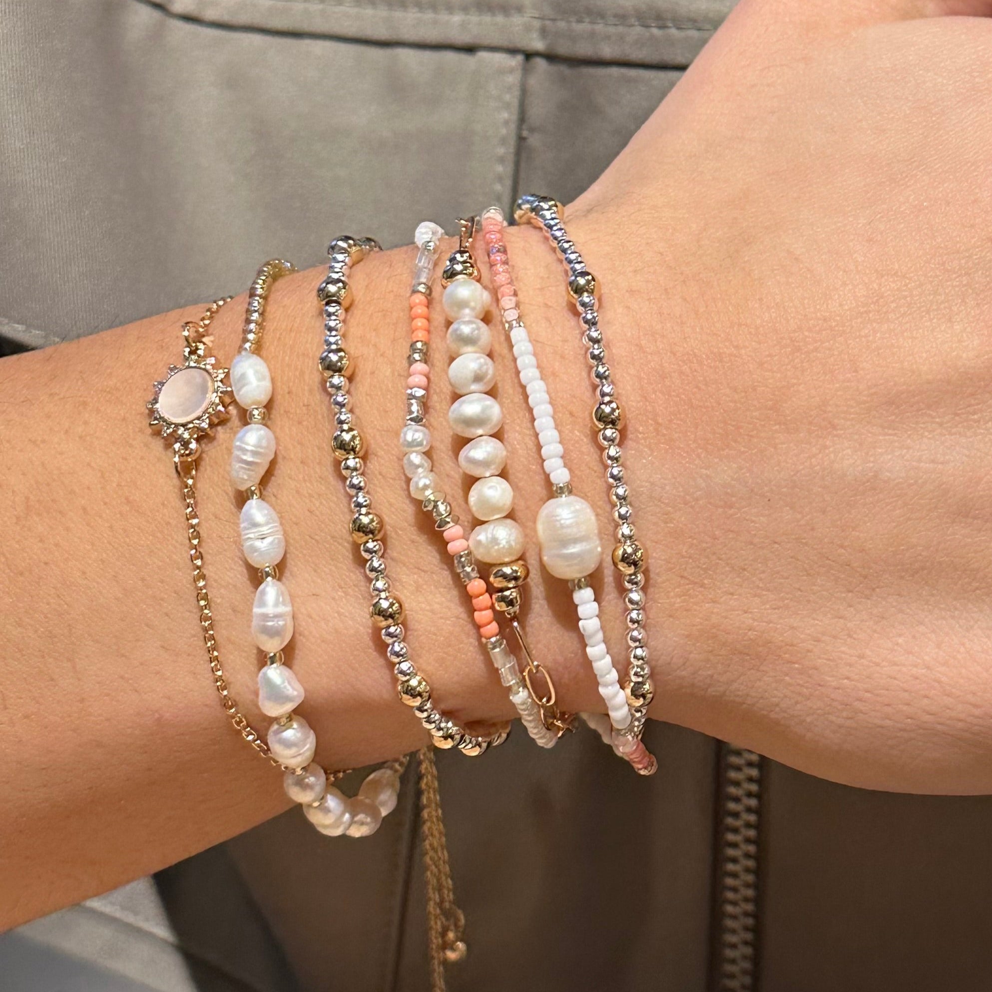 Fresh Water Pearl Paperclip Chain Bracelet