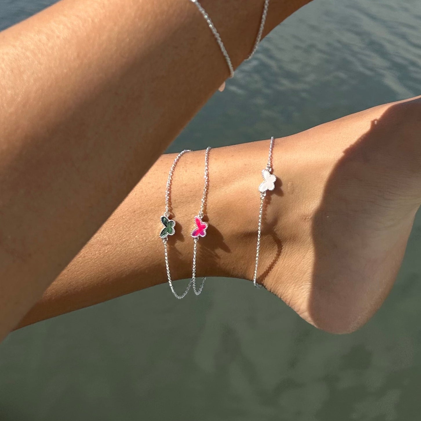 Abalone Butterfly Anklet
