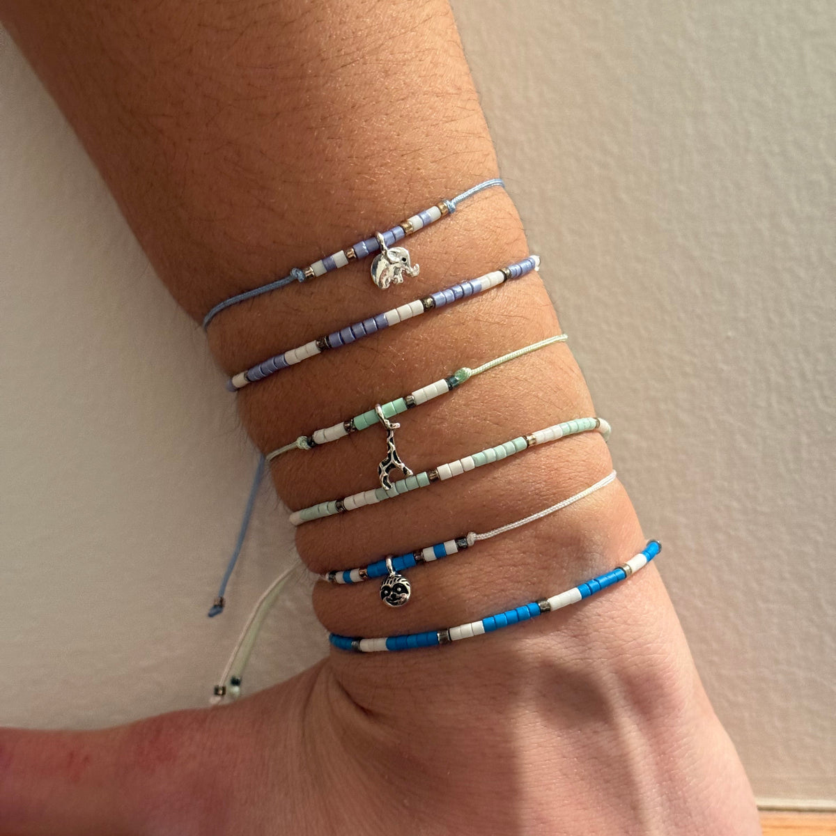 &quot;Be Kind To All Kinds&quot; Wildlife Seedbead Bracelet Set/2
