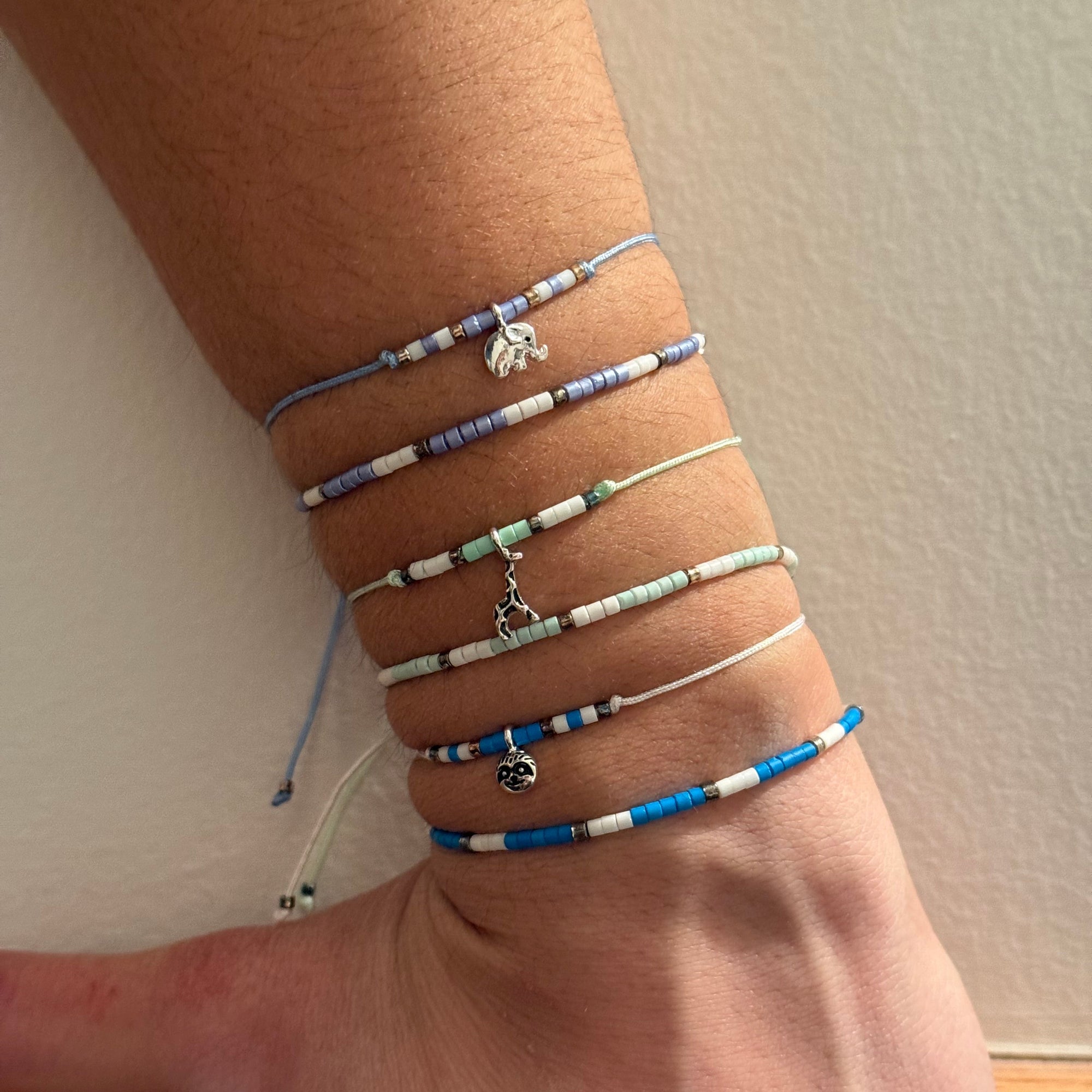 "Be Kind To All Kinds" Wildlife Seedbead Bracelet Set/2