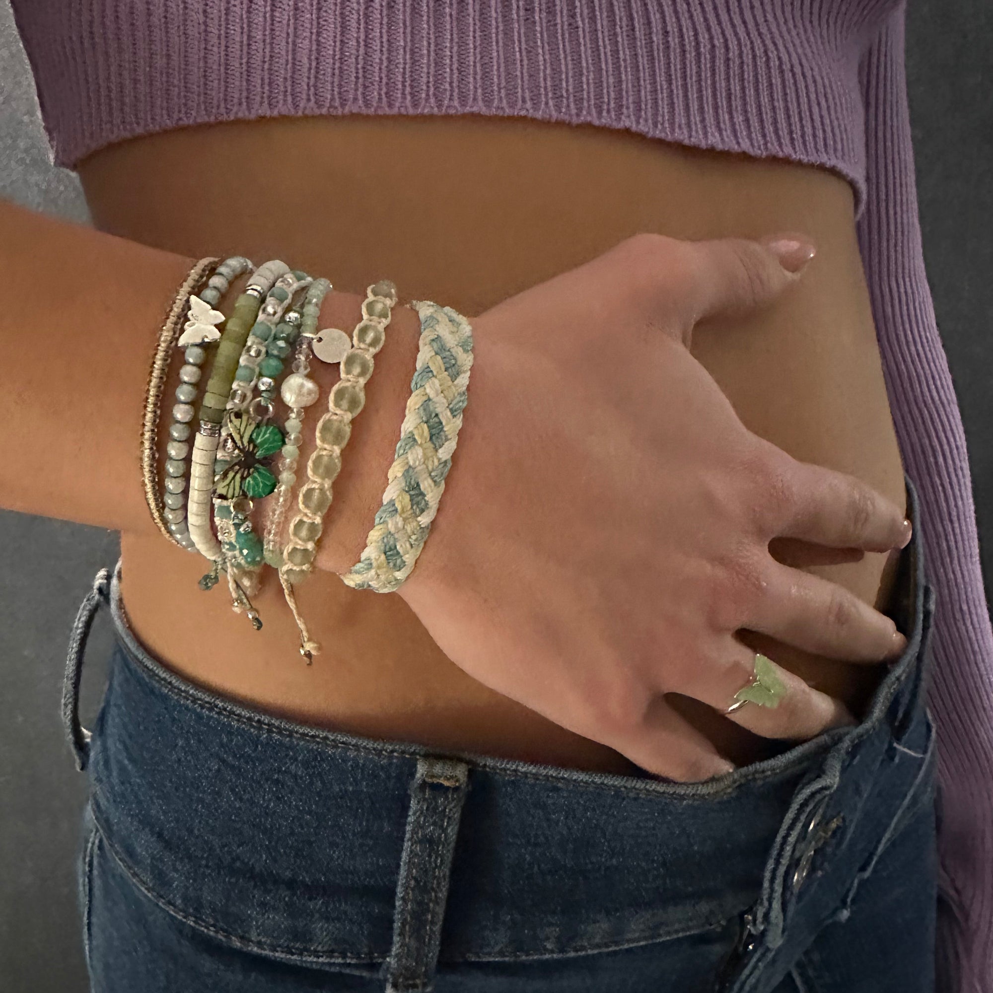 Wax Cord Thick Woven Braided Bracelet