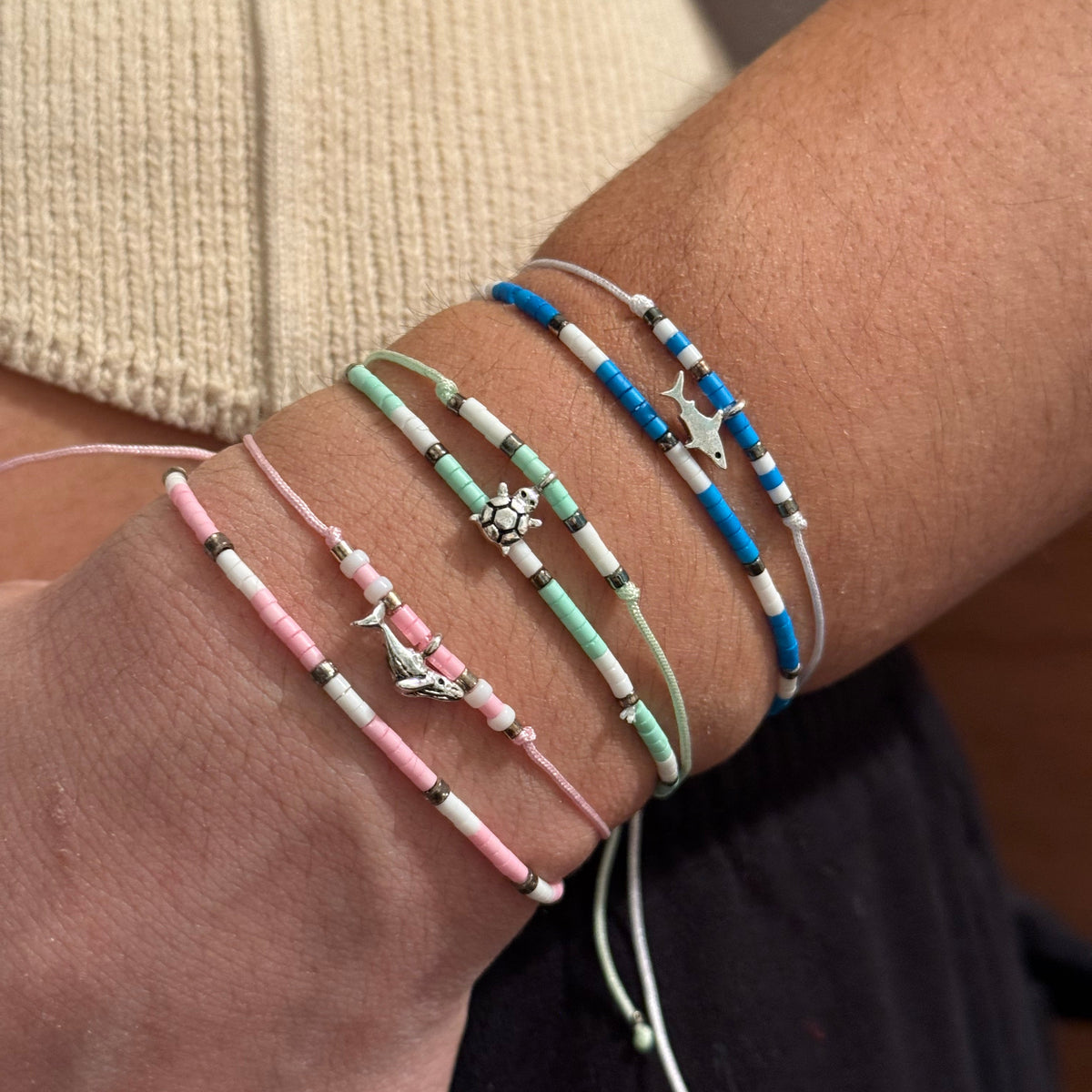 &quot;Be Kind to All Kinds&quot; Sealife Seedbead Bracelet Set/2