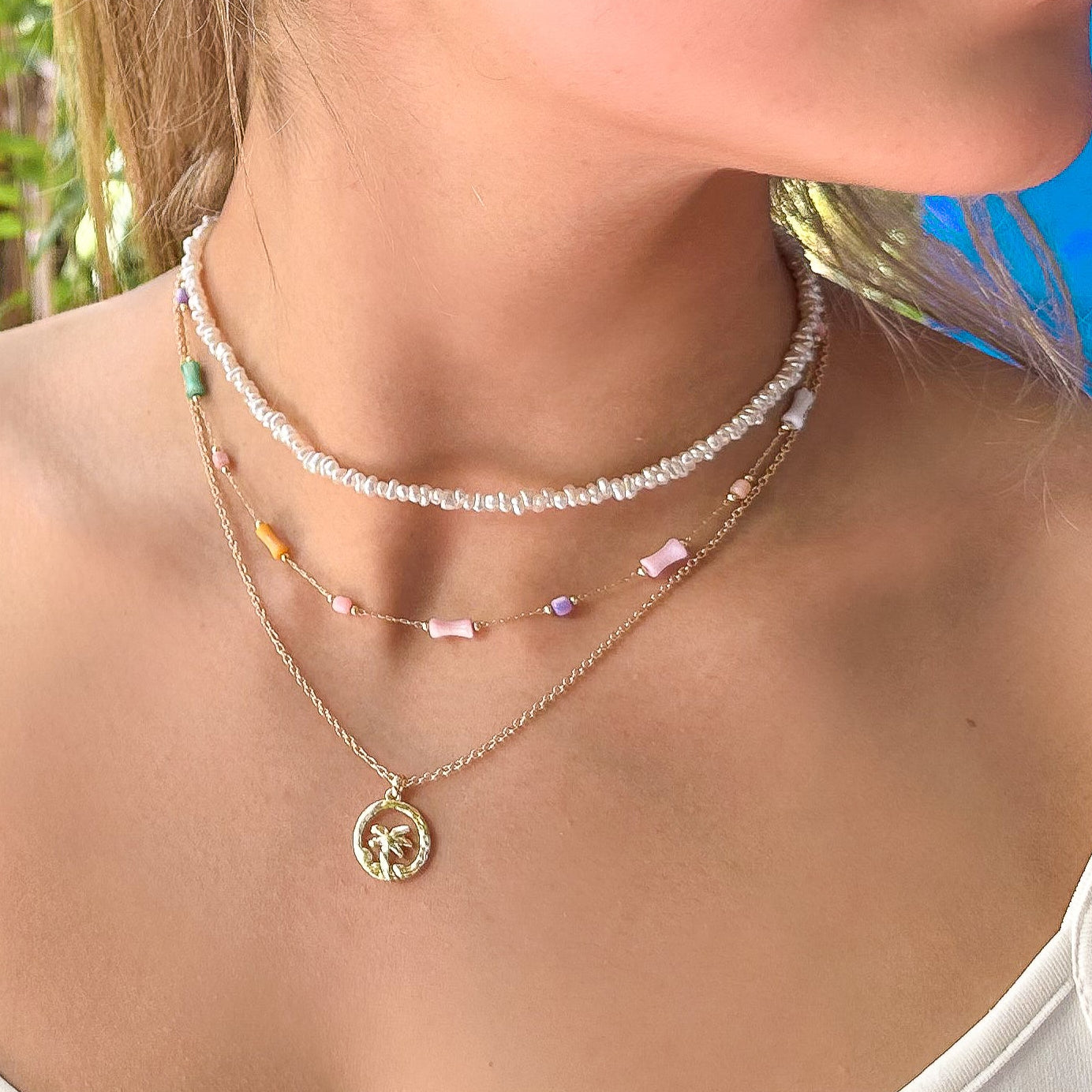 Faux Pearl 14" Necklace