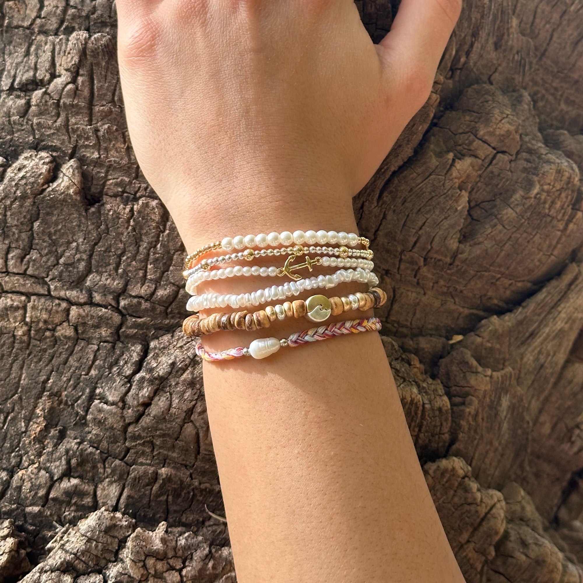 Freshwater Pearl Nylon Braided Bracelet