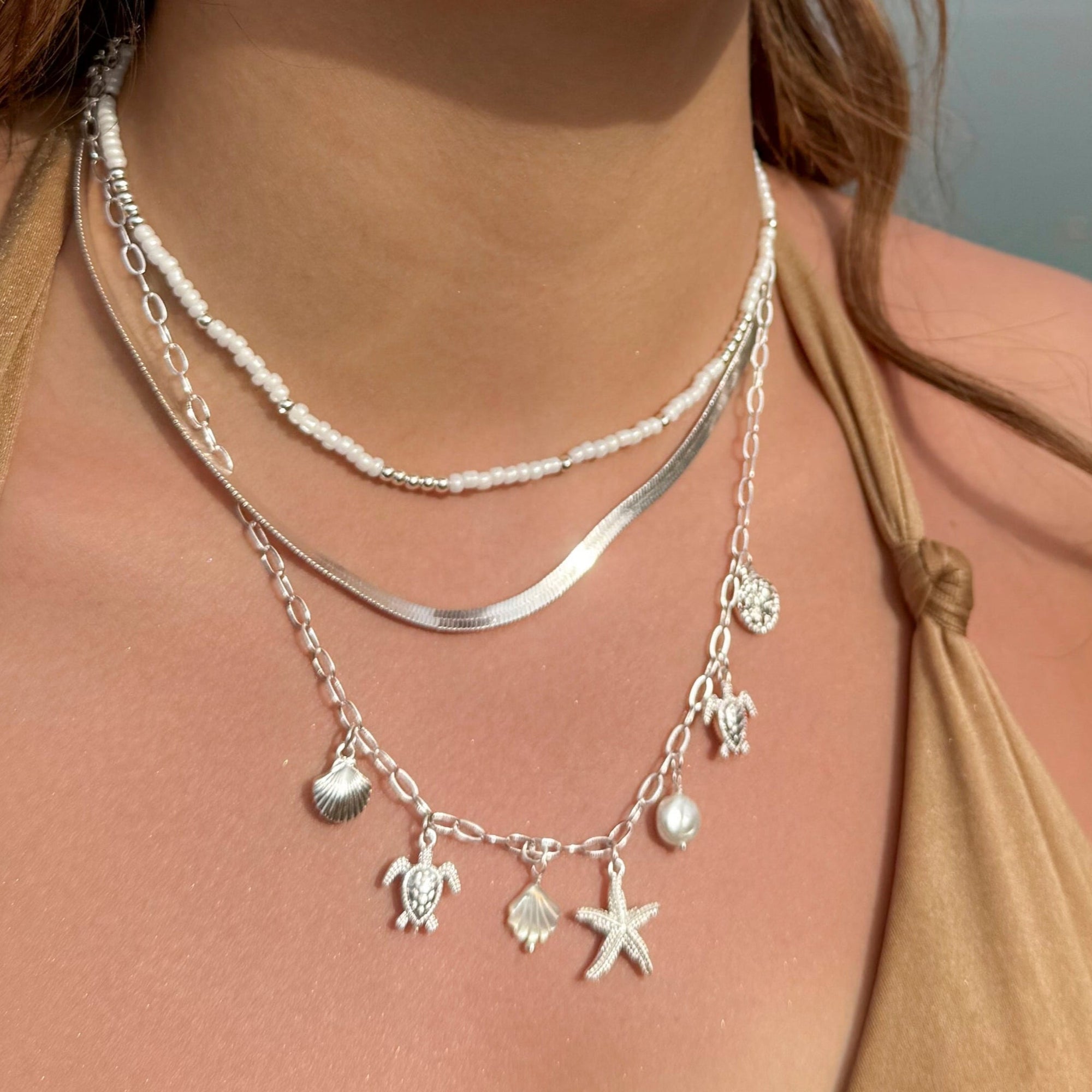 Sealife Charm Pearl 16" Necklace