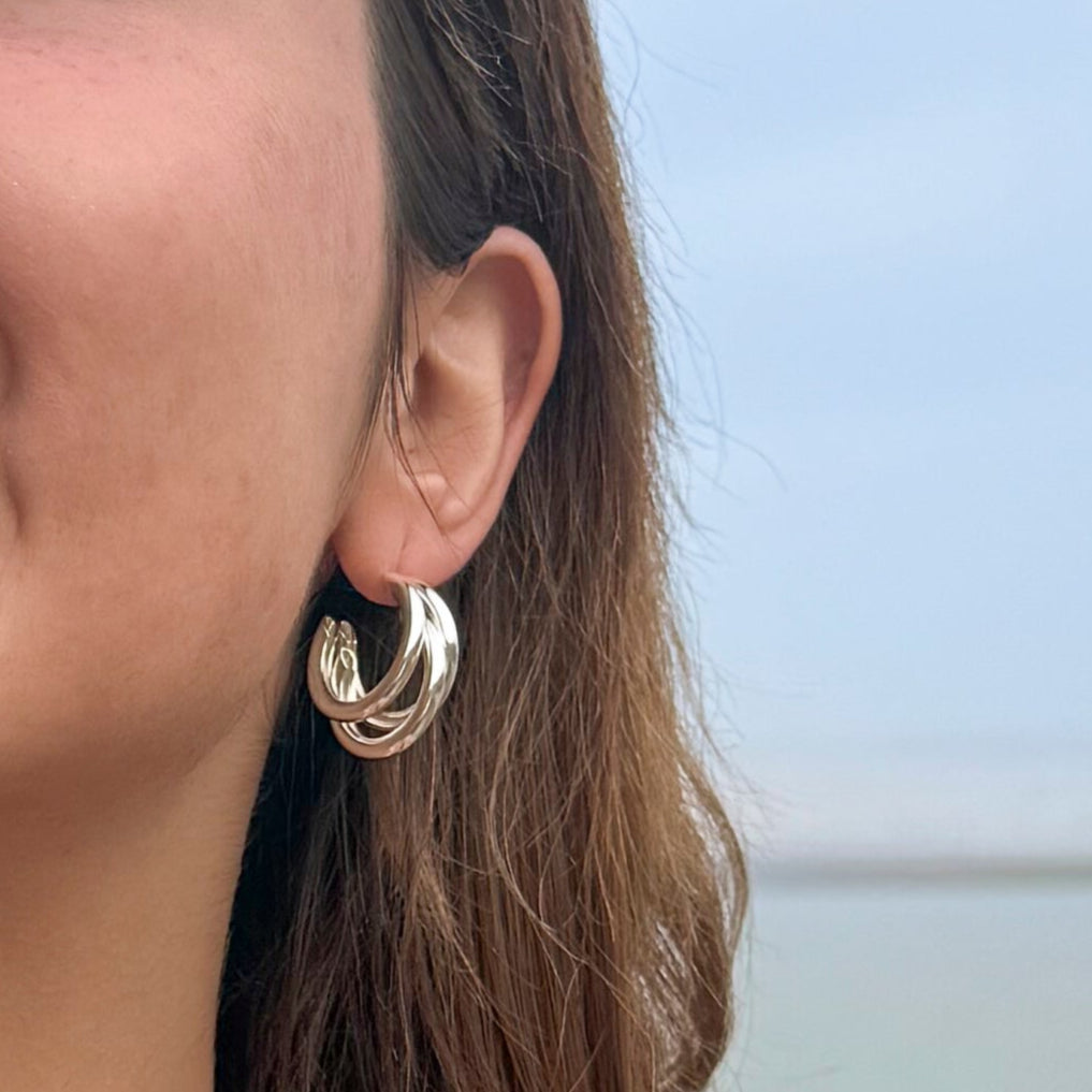 Small Triple Hoop Earrings