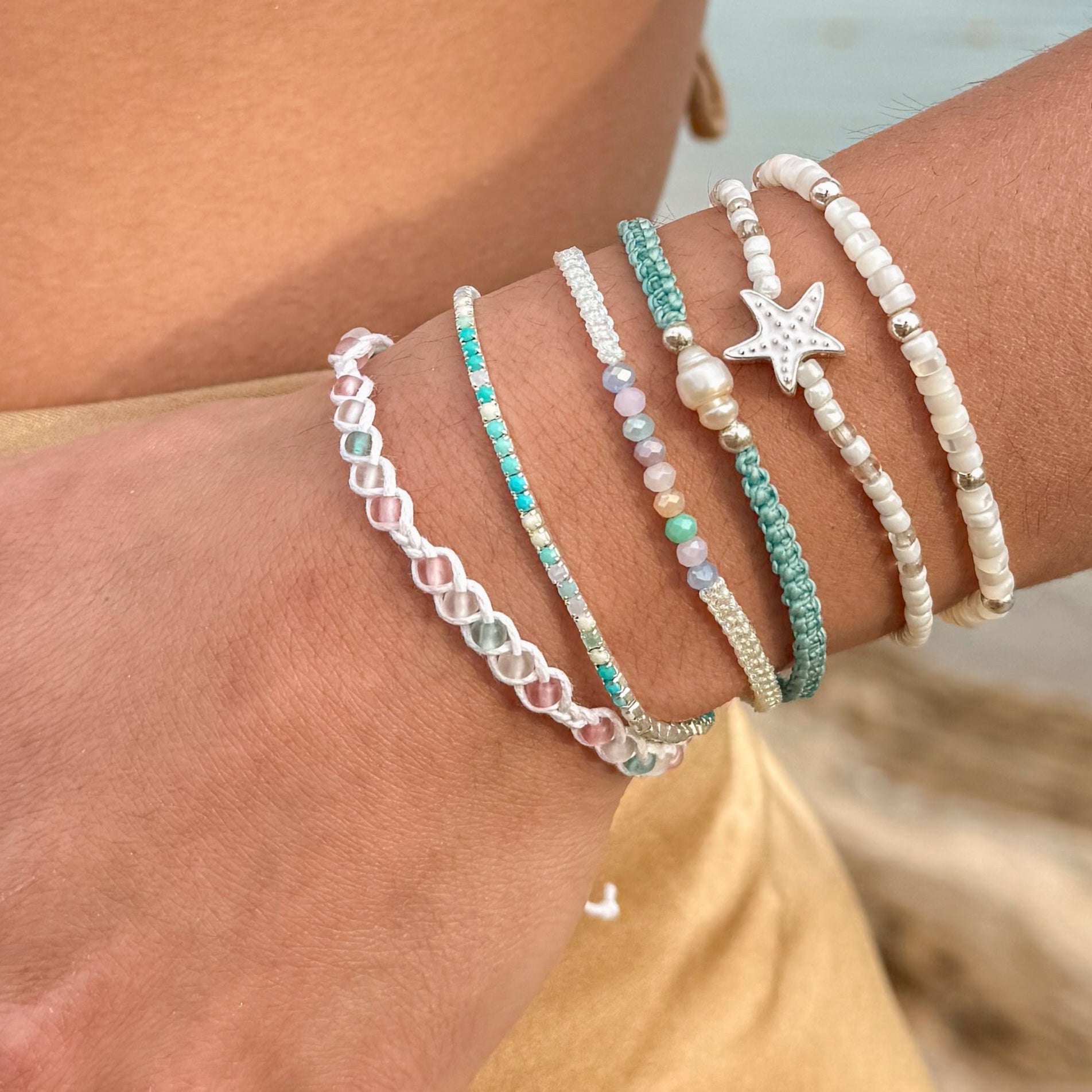 Frosted Bead Station Bracelet