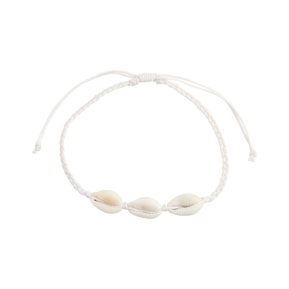 Braided Linen Triple Cowry Bracelet