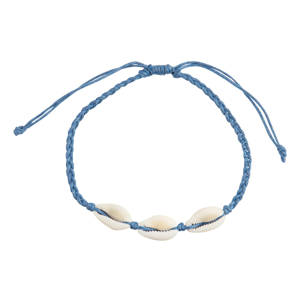 Braided Linen Triple Cowry Bracelet
