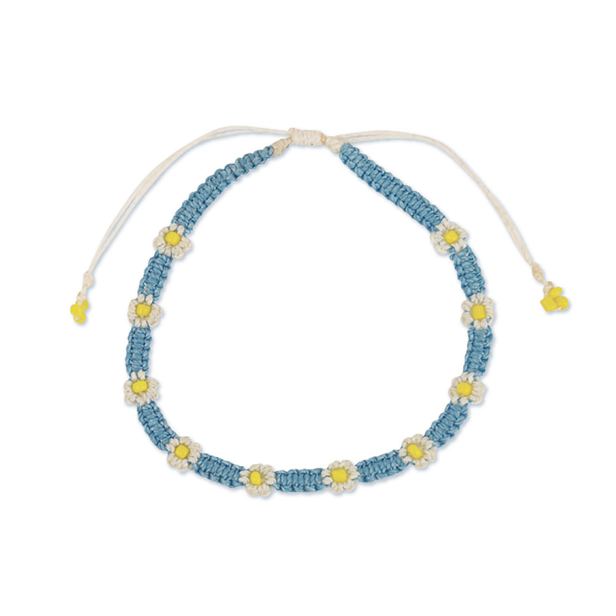Macrame Daisy Wax Cord Anklet - Viva life Jewellery