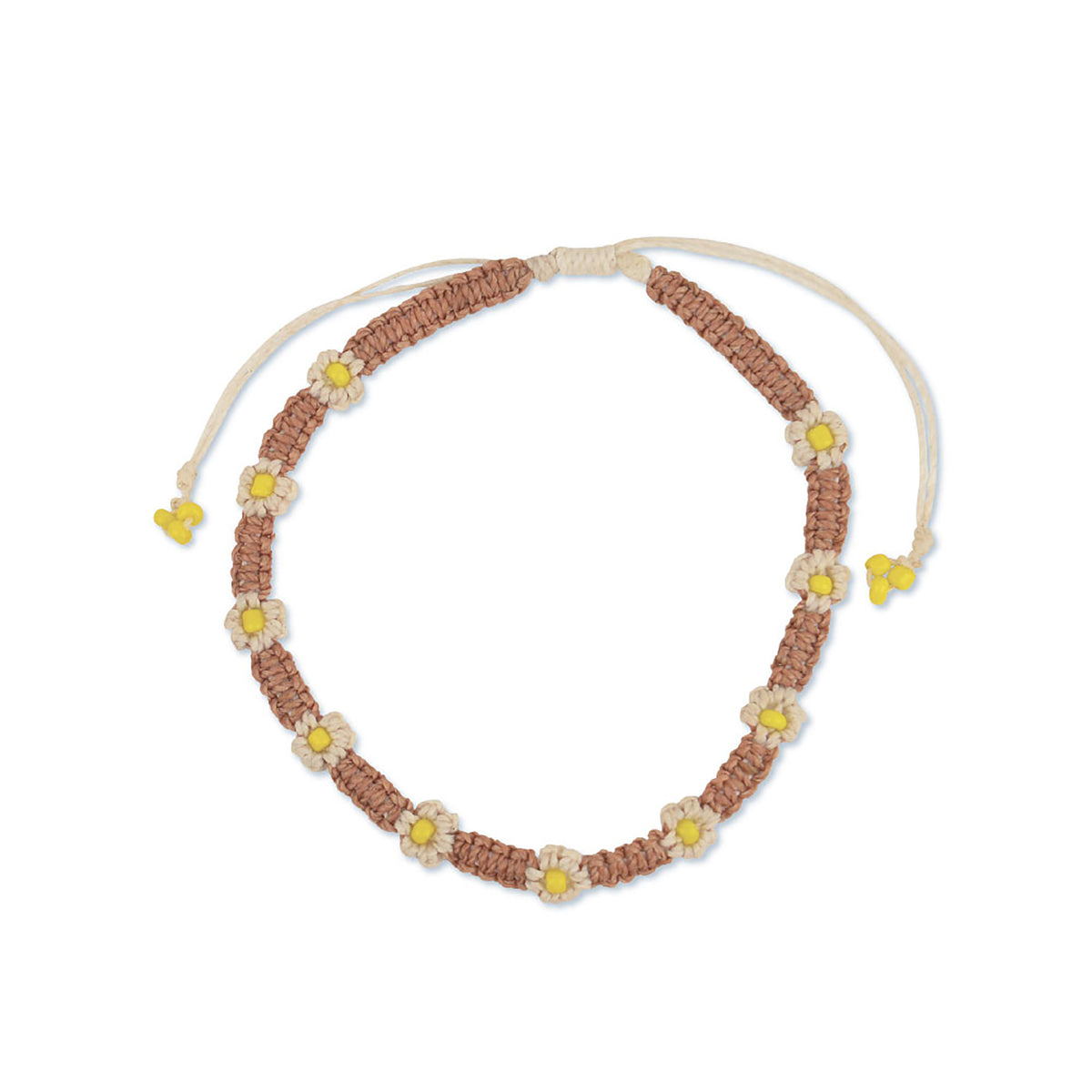 Macrame Daisy Wax Cord Anklet - Viva life Jewellery