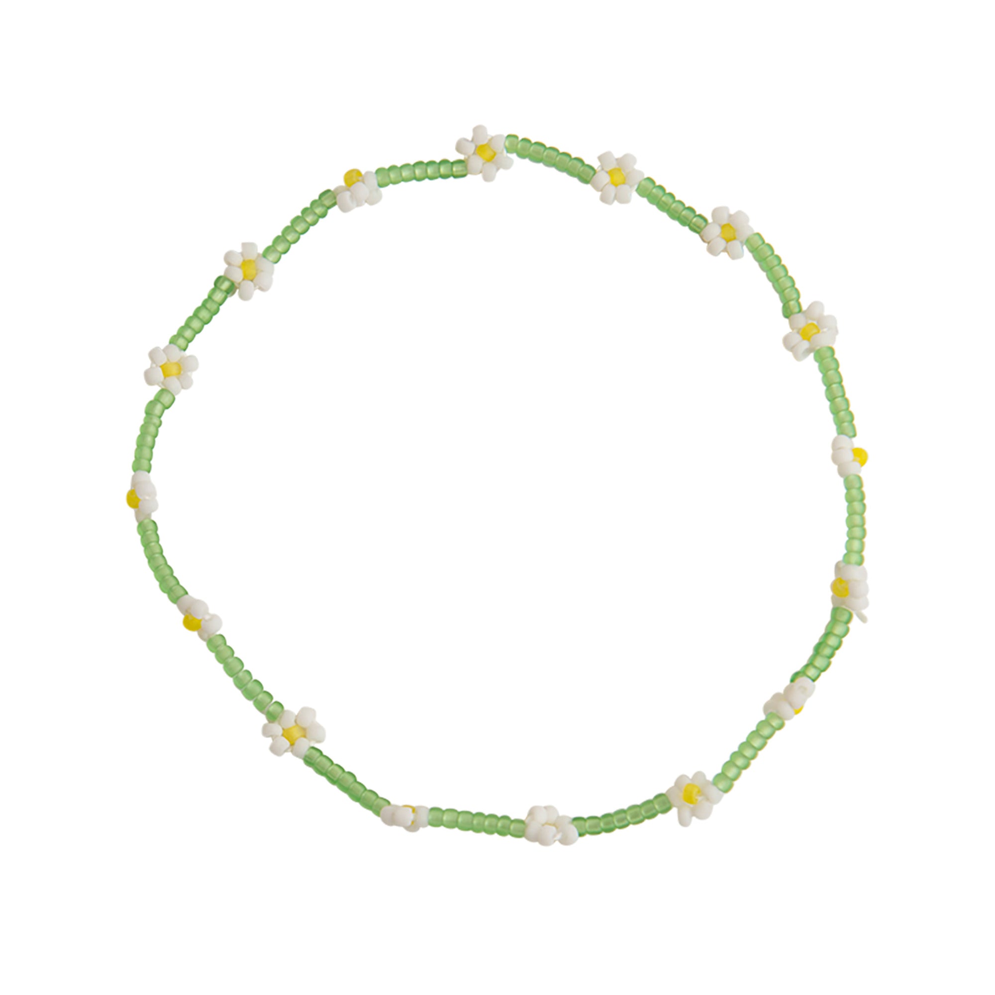 Frosted Seedbead Daisy Stretch Anklet - Viva life Jewellery