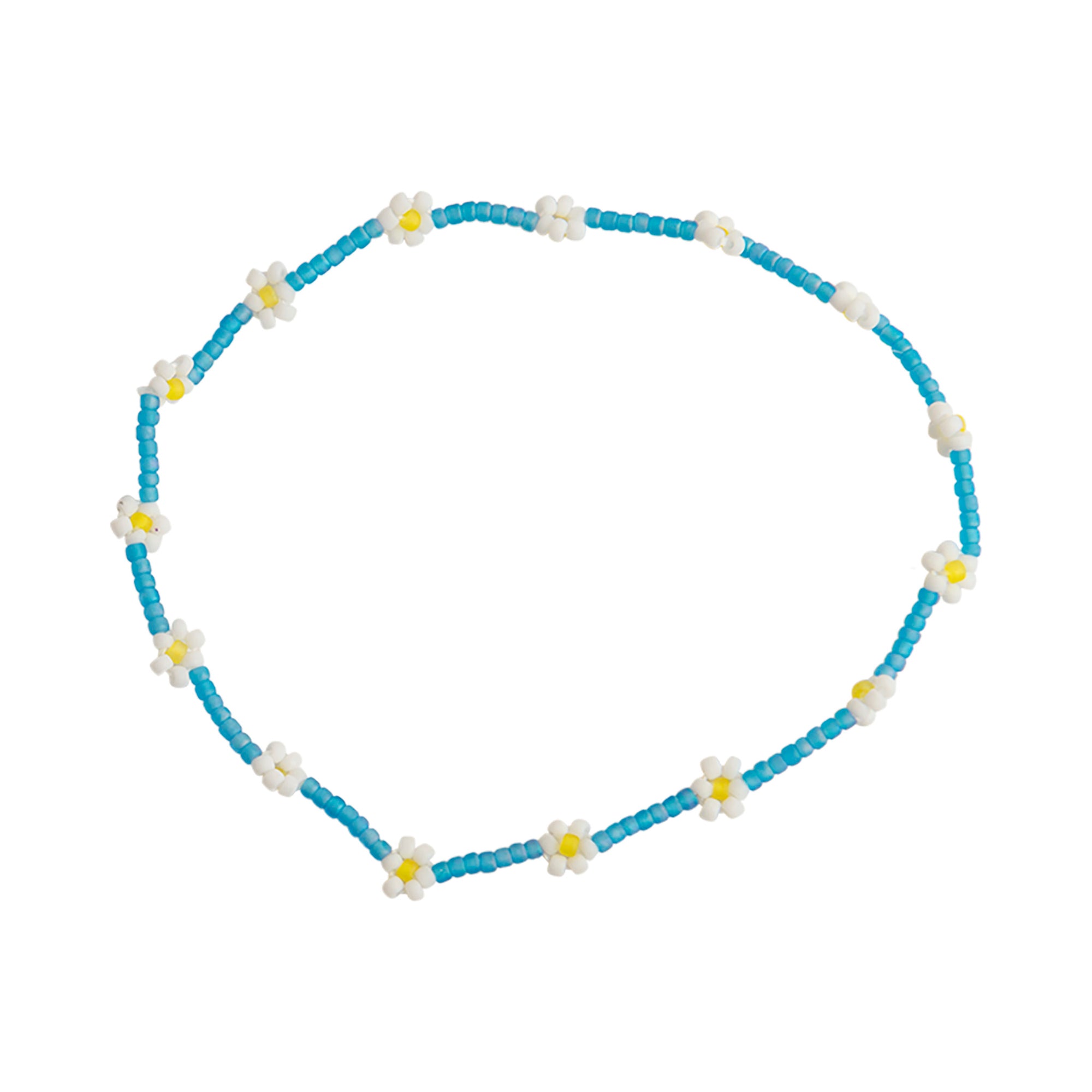 Frosted Seedbead Daisy Stretch Anklet - Viva life Jewellery