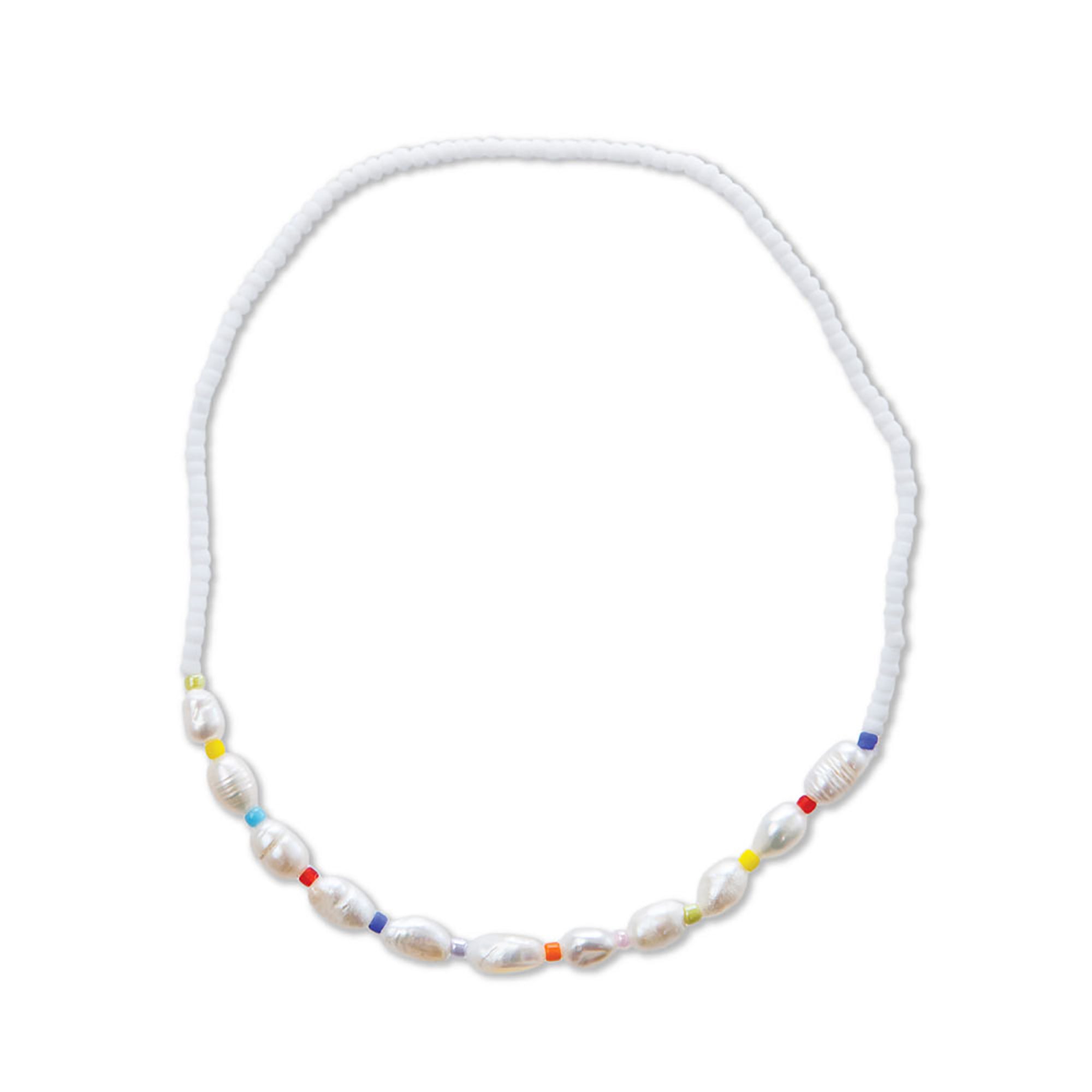 Multi Color Seed Bead & Rice Pearl Anklet - Viva life Jewellery